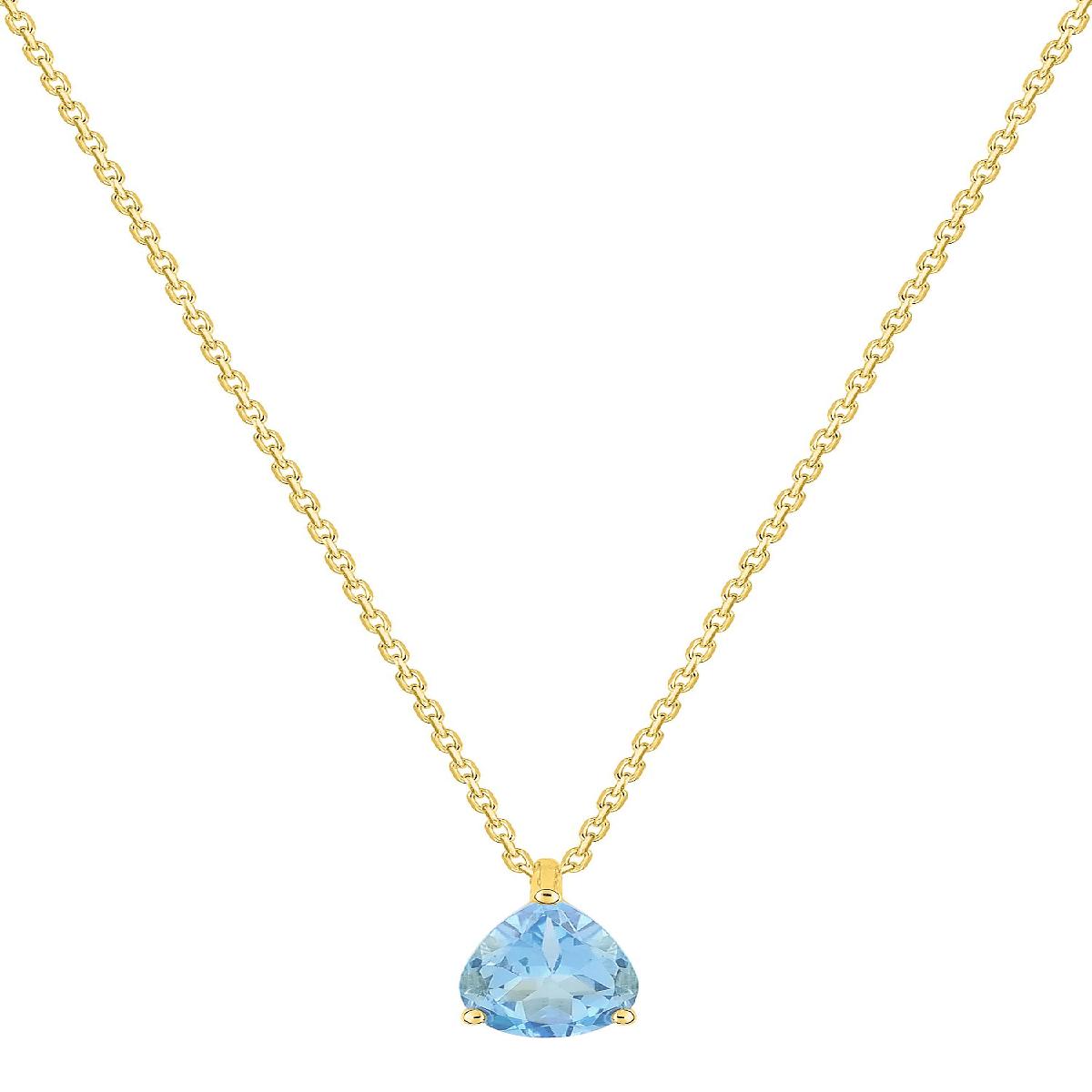 Collier simple +P. COULEUR Topaze Bleue – Or 750