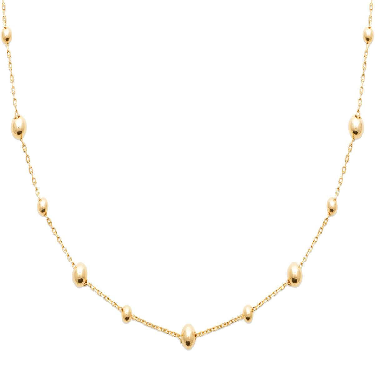 Collier Simple Or Jaune 18 Carats, Chaîne Fine De 45 Cm, Fermoir Mousqueton Et Rallonge 5 Cm