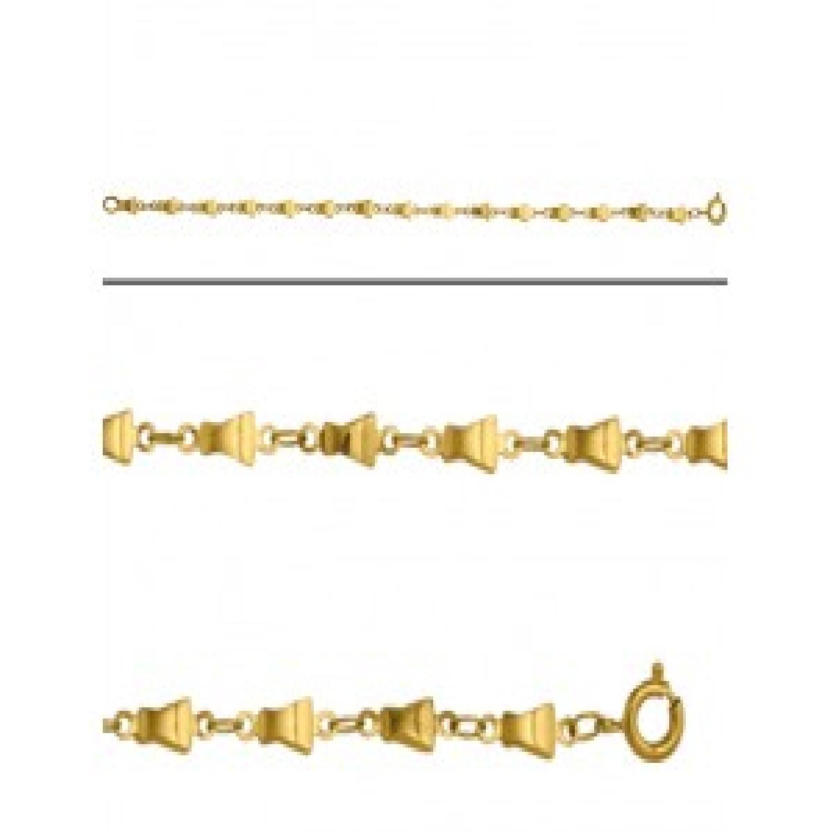 Bracelet Figaro ALOÏZE Signature Collection Longueur Ajustable 20 Cm Or Jaune 18 Carats