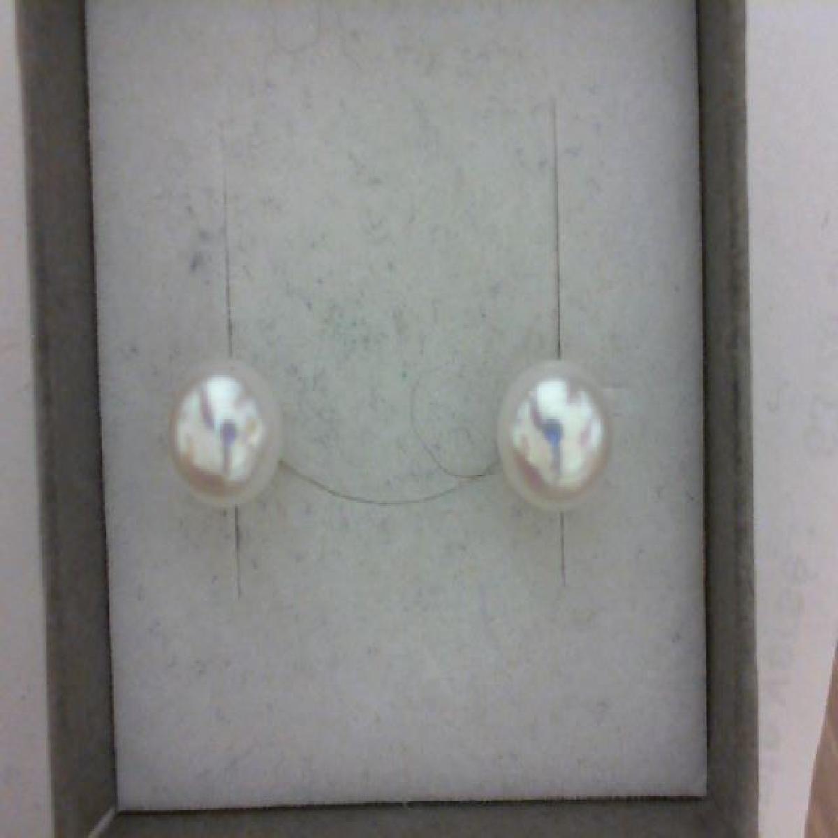 Boutons D'Oreilles Pierres Blanches Rondes Modèle AG925 Argent 925 Pour Oreilles Standard