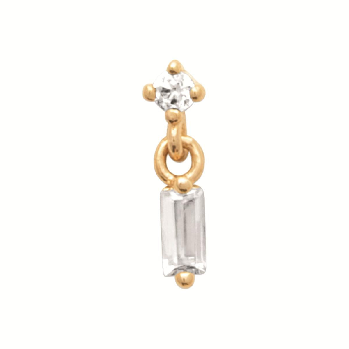 Boutons d'Oreilles Pierres Blanches Rondes Diamètre 3 Mm Épaisseur 1,2 Mm – Zirconium