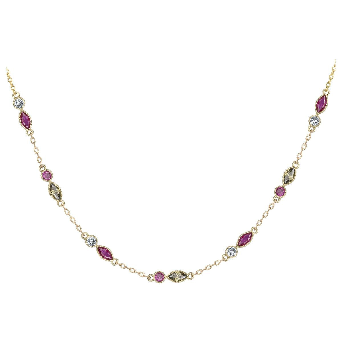 Colliers Simples P Couleur – Zirconium Version Classique Longueur Ajustable Fermoir Mousqueton