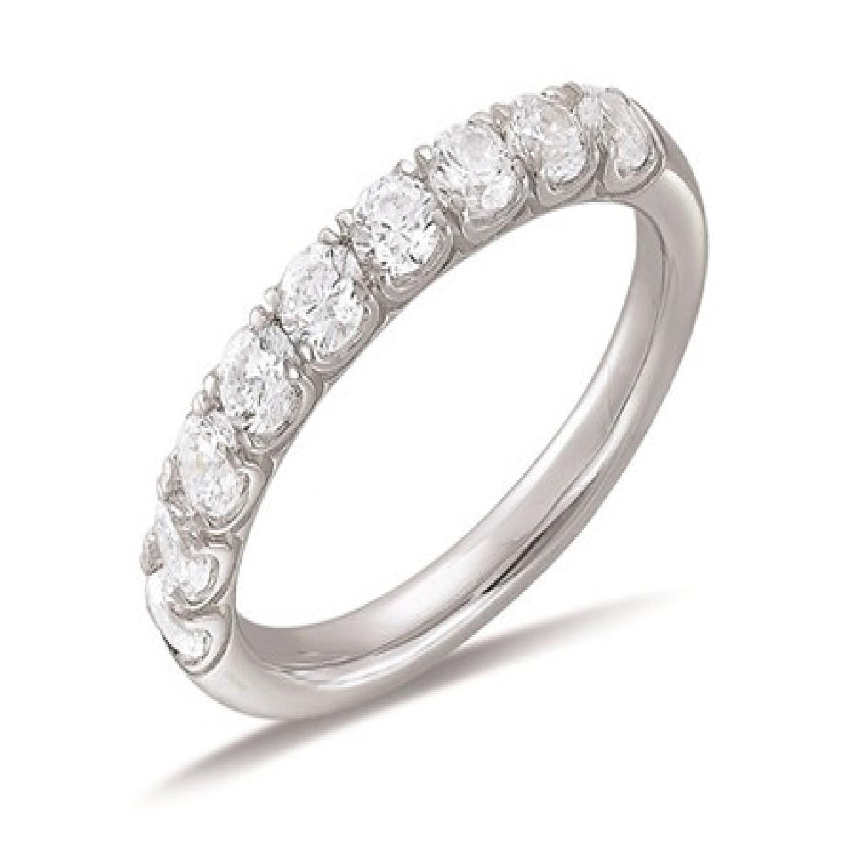Alliances Demi Tour Pierres Diamant Taille Brillant Polissage Or Jaune 18 Carats