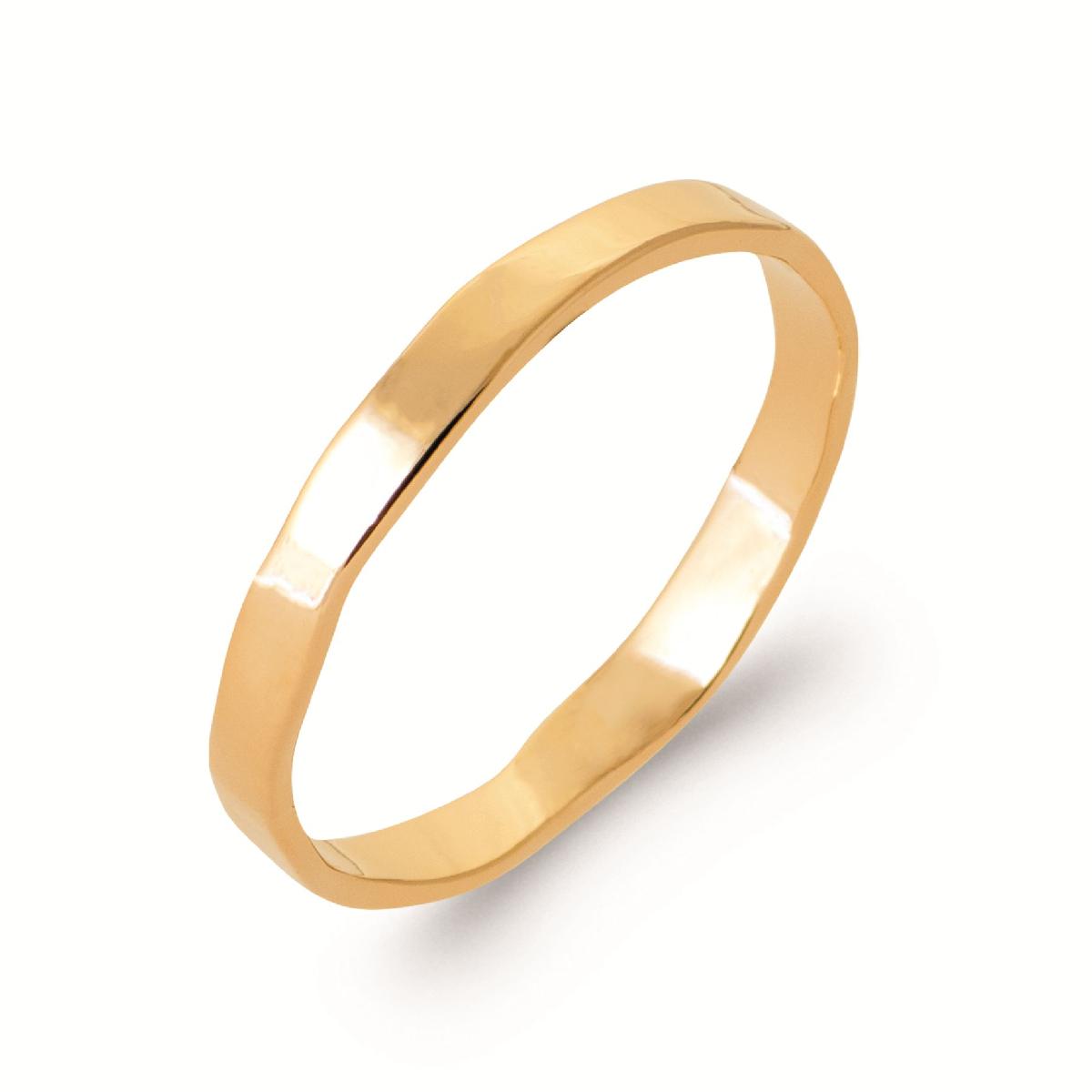 Bague ALOÏZE Barrette Baroque Fine Ciselée Longue Avec Gravures Intérieures – Or Jaune 18 Carats