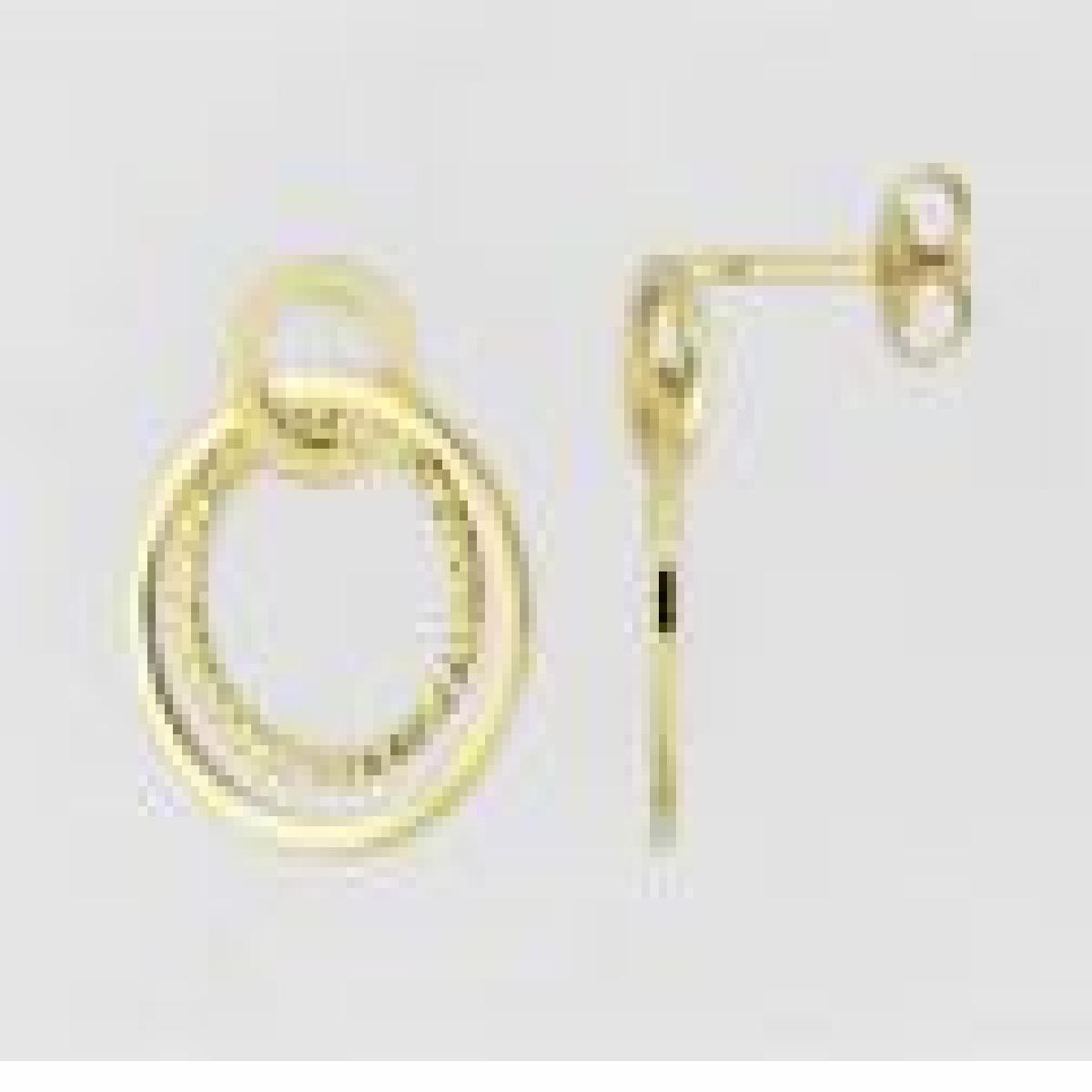 Créoles Dormantes Pampilles – Plaqué Or 15 x 19 mm, Fermoir à Poussette Papillon