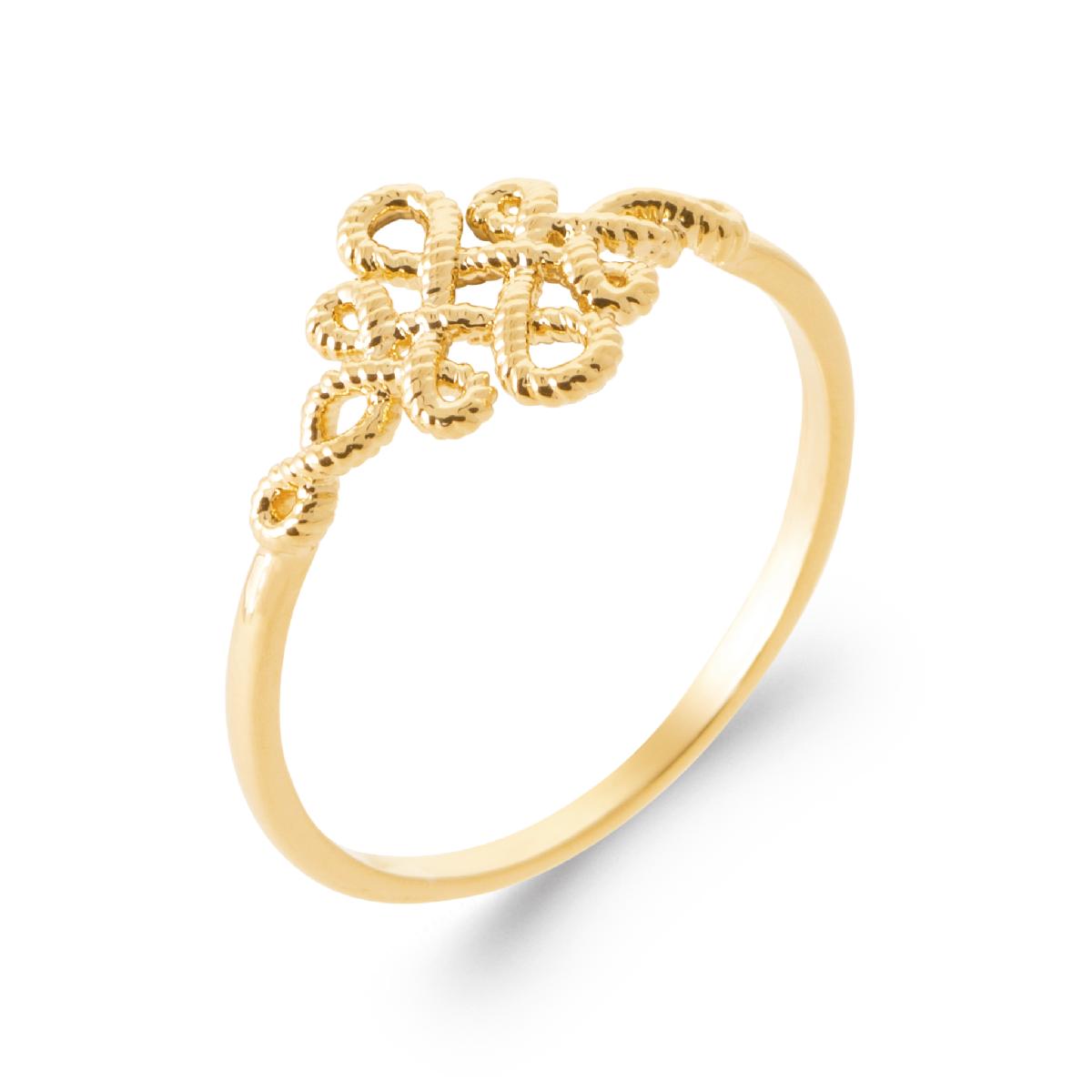 Bague Gravée Modèle Éternel Classique Gravé Conique Fine Dessin Ornemental – Or Jaune 18 Carats