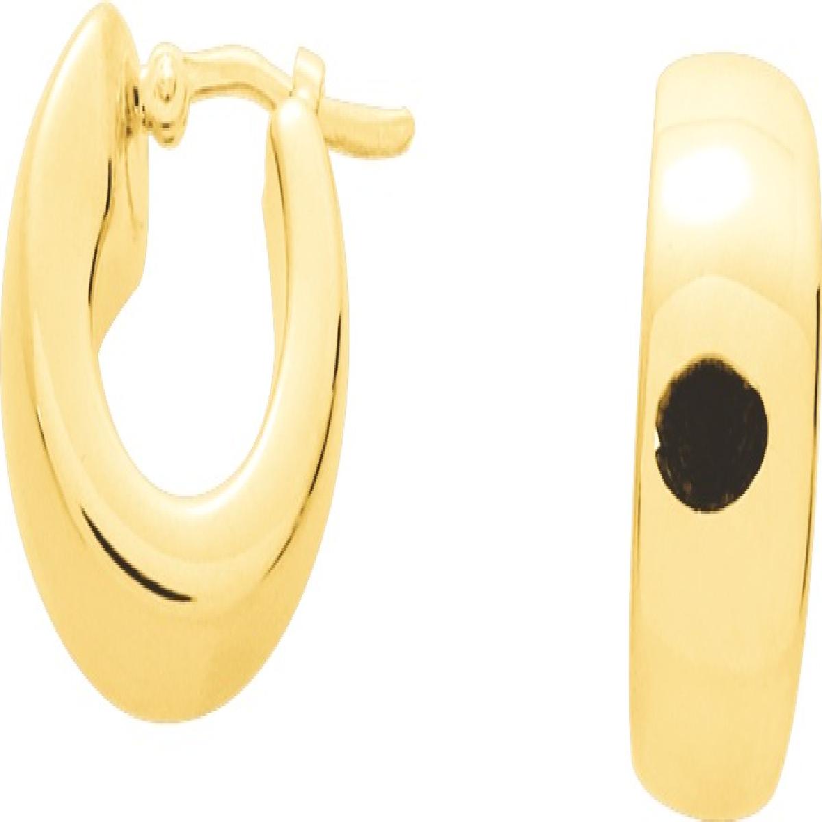 Boucles d'oreilles ALOÏZE – Or Jaune 18 Carats, Motif Anneau Fin Et Discret Pour Oreilles Percées