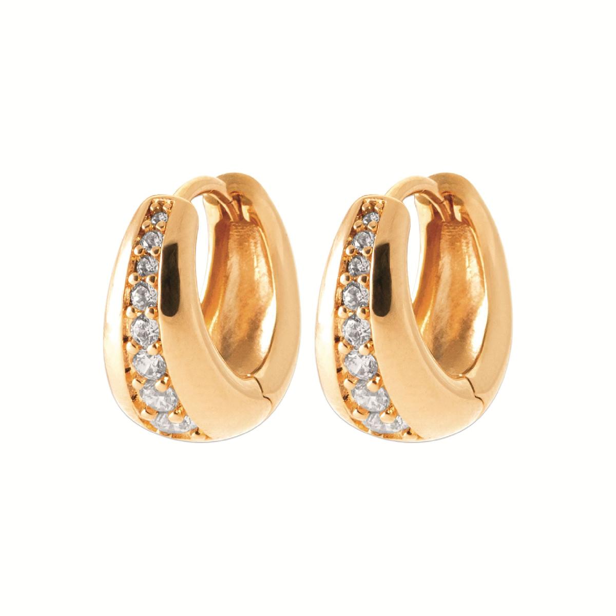Créoles PAM Blanc ALOÏZE Dorm Pend – Zirconium Sans Nickel, Boucle Circulaire, Fermeture À Clip