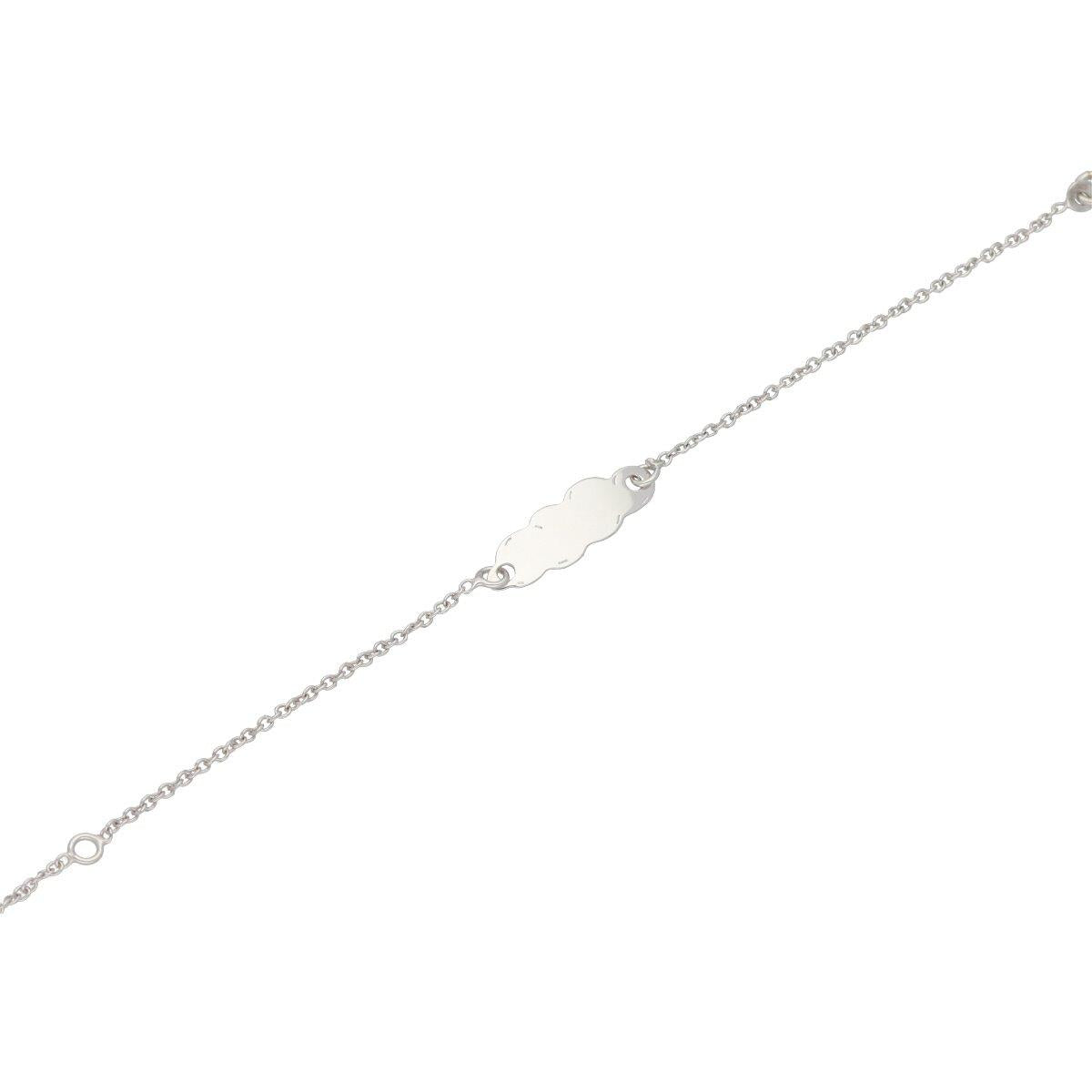 Gourmette Enfant Gravable Motif Nuage Délicat Et Discret Fin – Or Blanc 9 Carats