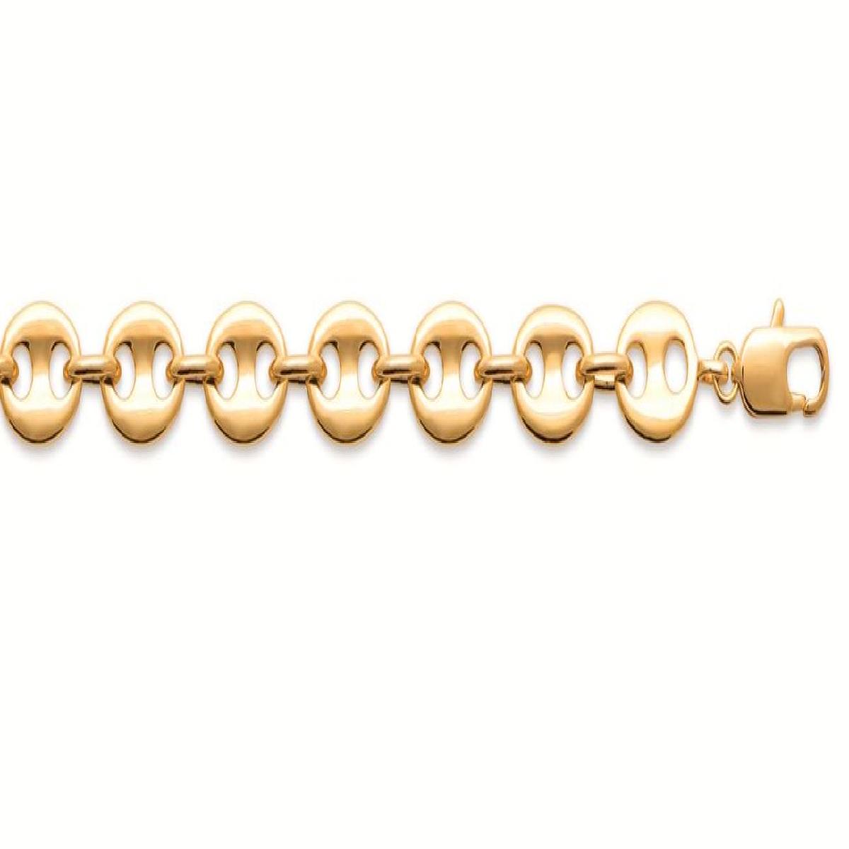 Bracelet Maille Grain de Café Version Longue ALOÏZE Collection – Plaqué Or 750/1000