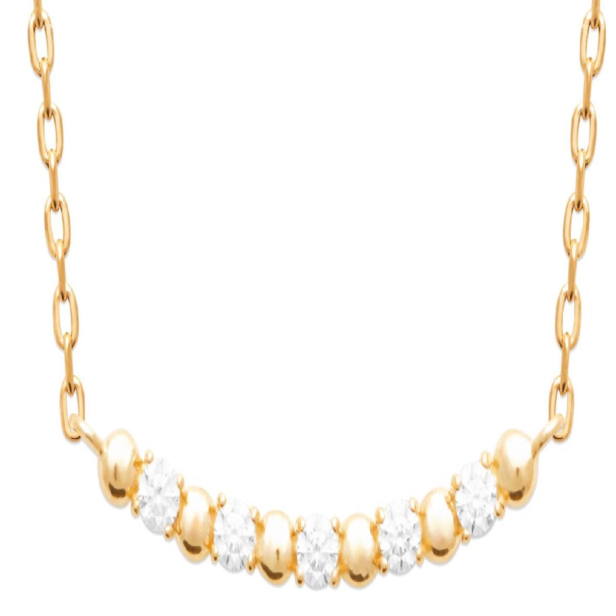 Collier Simple P Blanches Liens Fins Collection Grande Longueur Pour Femme – Zirconium