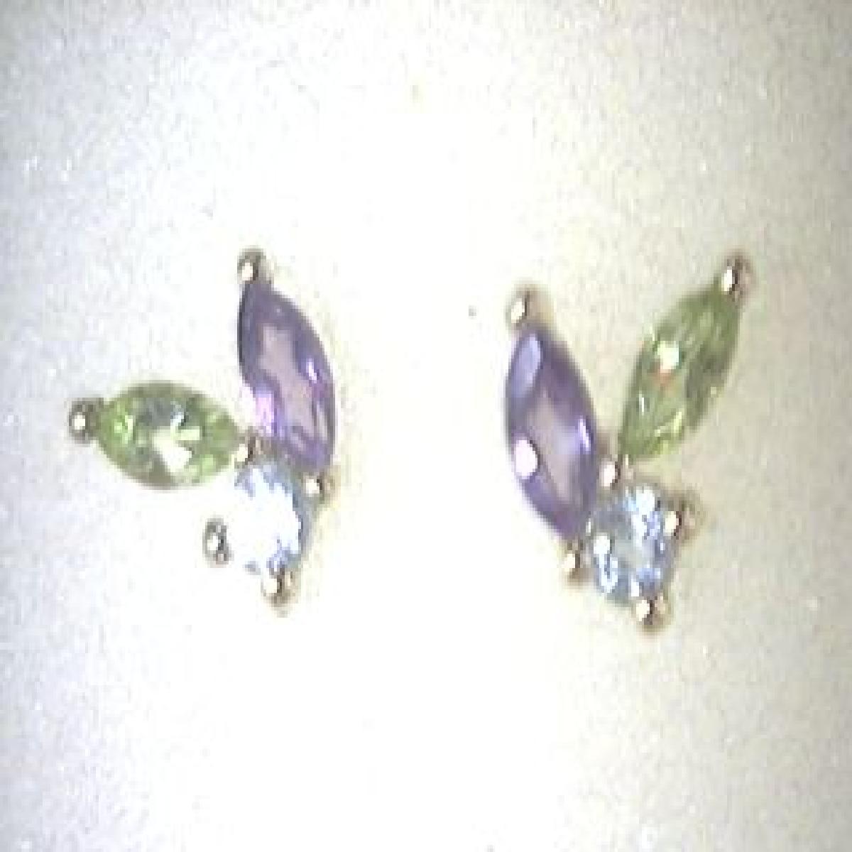 Boucles d'oreilles pendantes en métal précieux à motif Peridot – Or jaune 9 carats