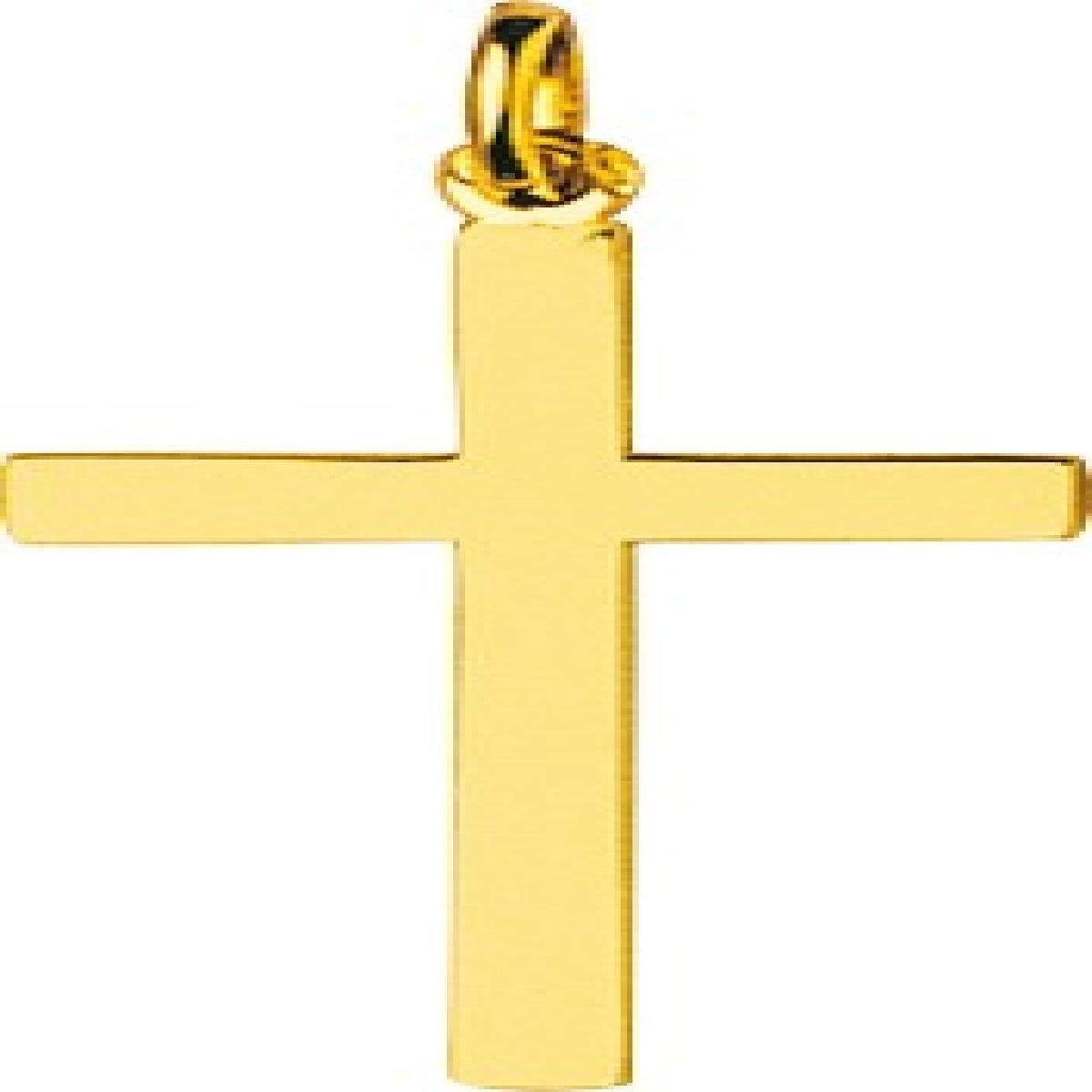 Médaille Religieuse Et Croix AU375 – Or Jaune 9 Carats Pour Collier Ou Bracelet Gravable