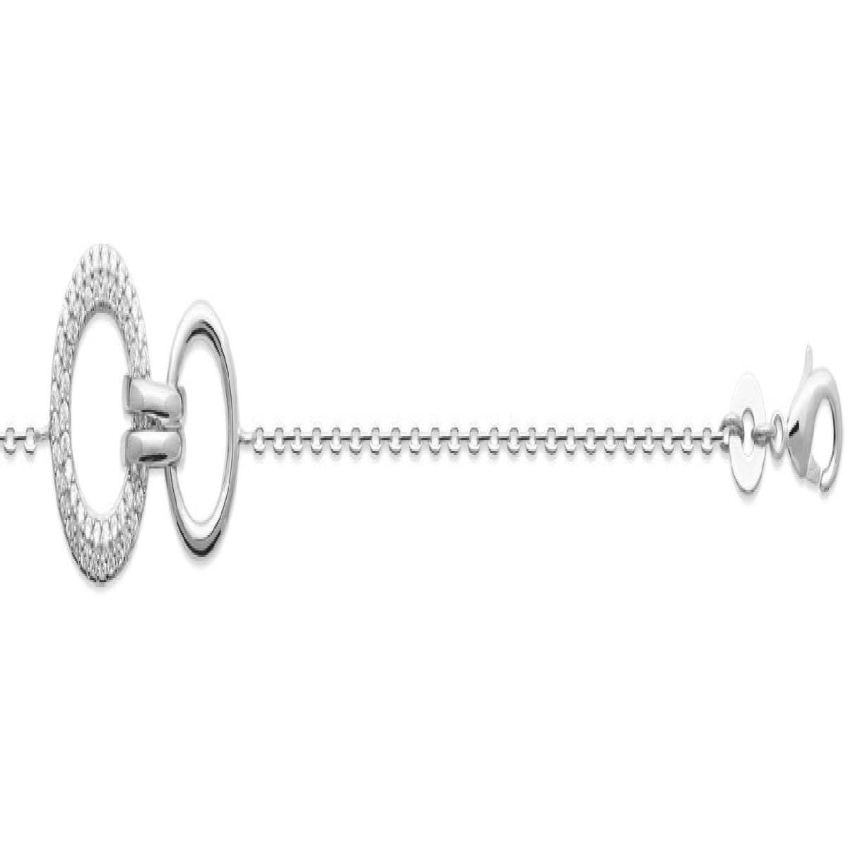 Bracelet Jonc Double À Maillons Fins Et Articulés AG925 – Argent Rhodié 925/1000