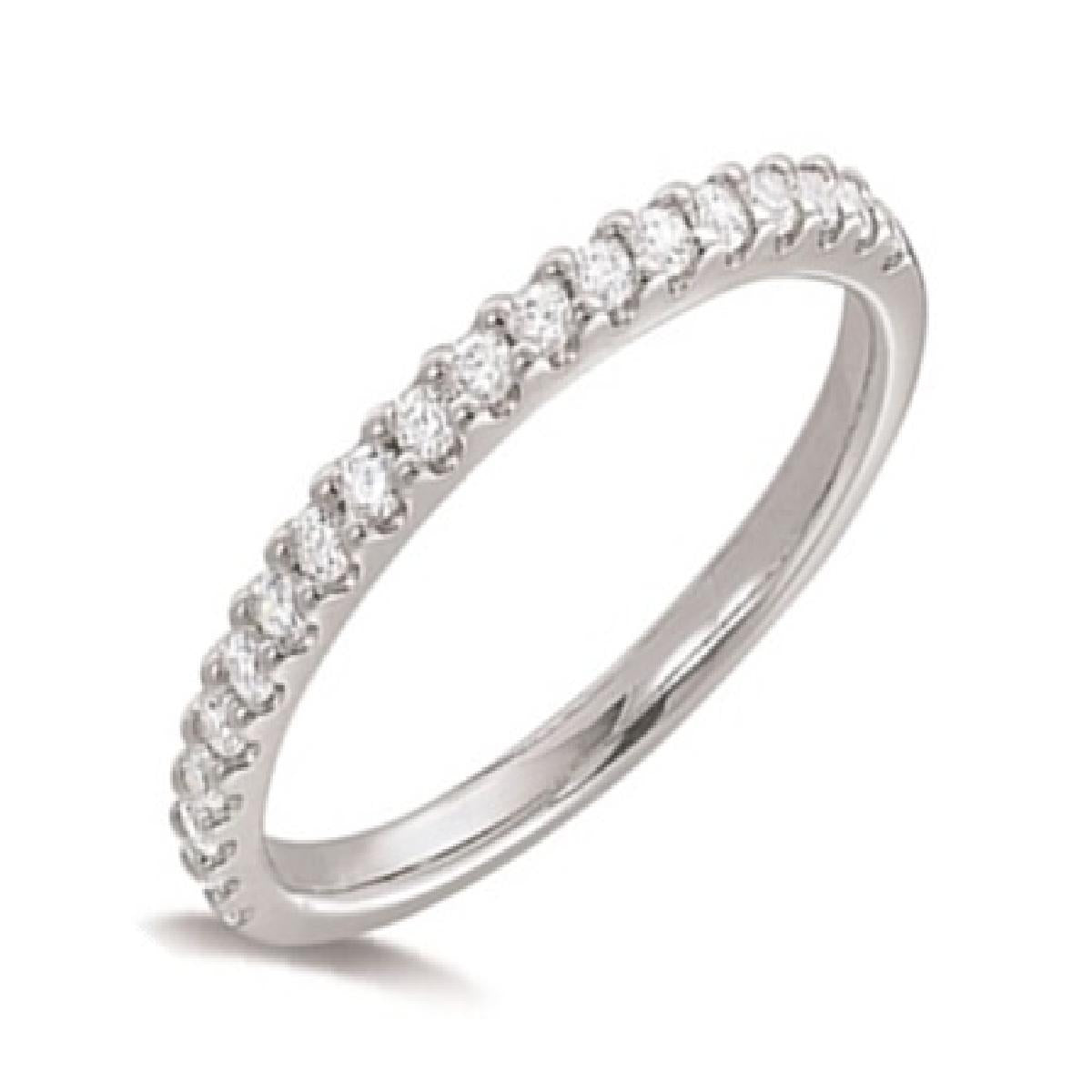 Alliances Demi-Tour Pierres Diamants Sertis Taille Brillant – Or Jaune 18 Carats