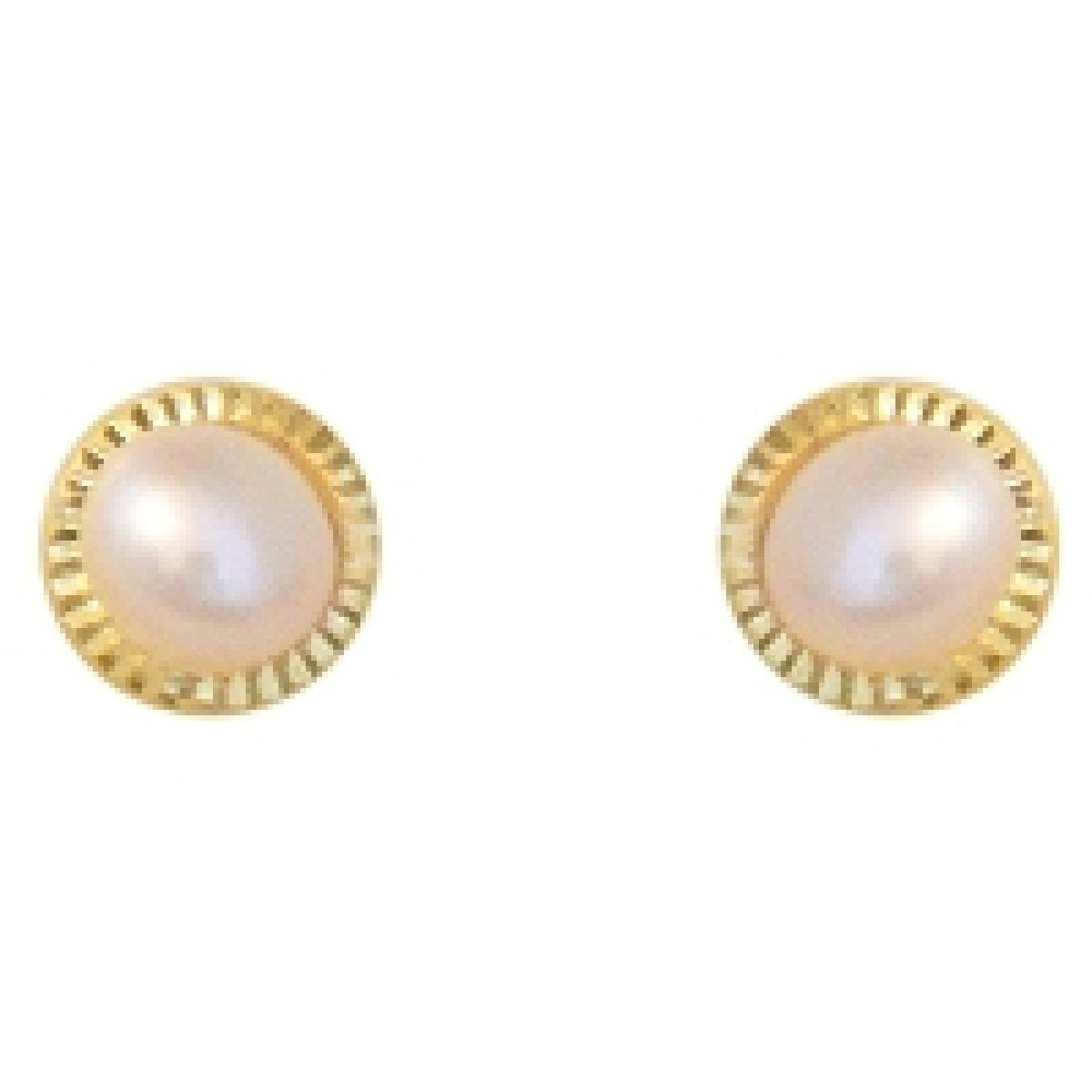 Boutons Pierres Blanches Aloïze Collection Modèle Lumen Élément – Or Jaune 9 Carats