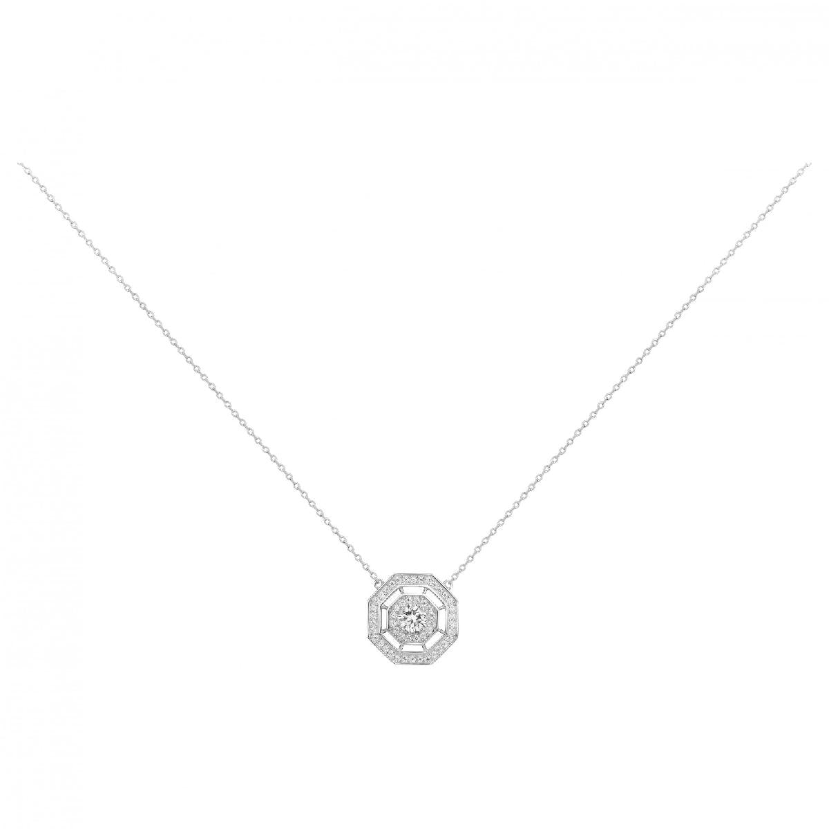 Collier Simple P. Blanches Longueur Réglable Version Classique Zirconium – Argent 925