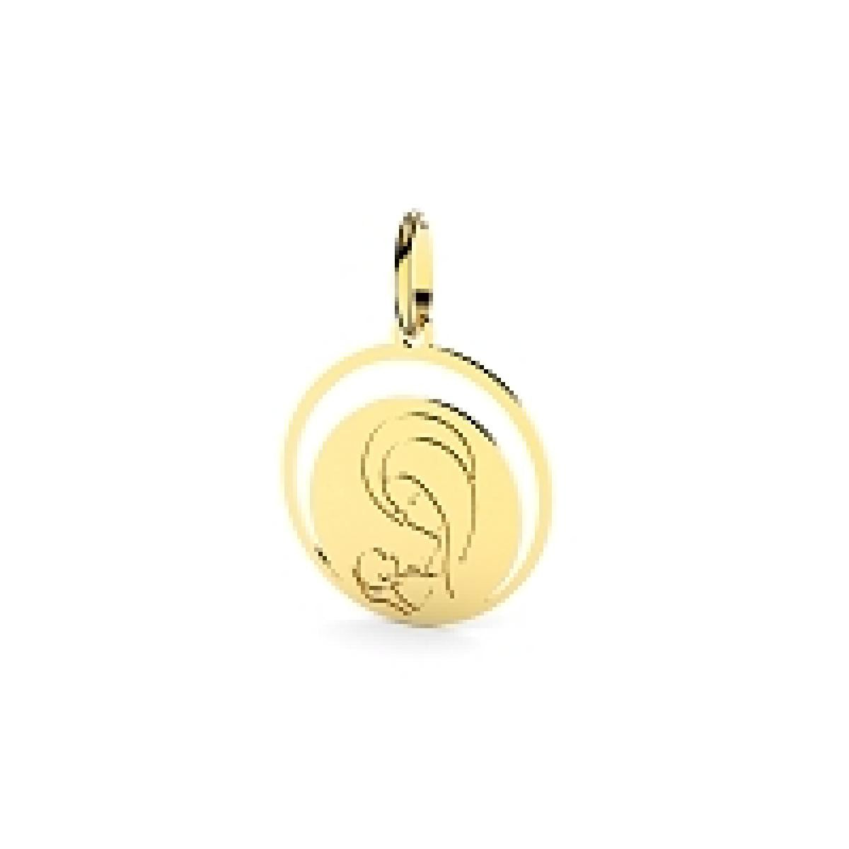 Médaille Religieuse Et Croix AU375 – Or Jaune 9 Carats