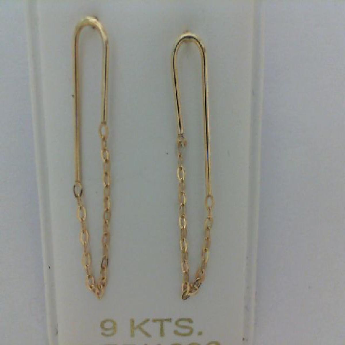 Boucles d'oreilles pendantes en forme de goutte sculptée AU375 – Or jaune 9 carats