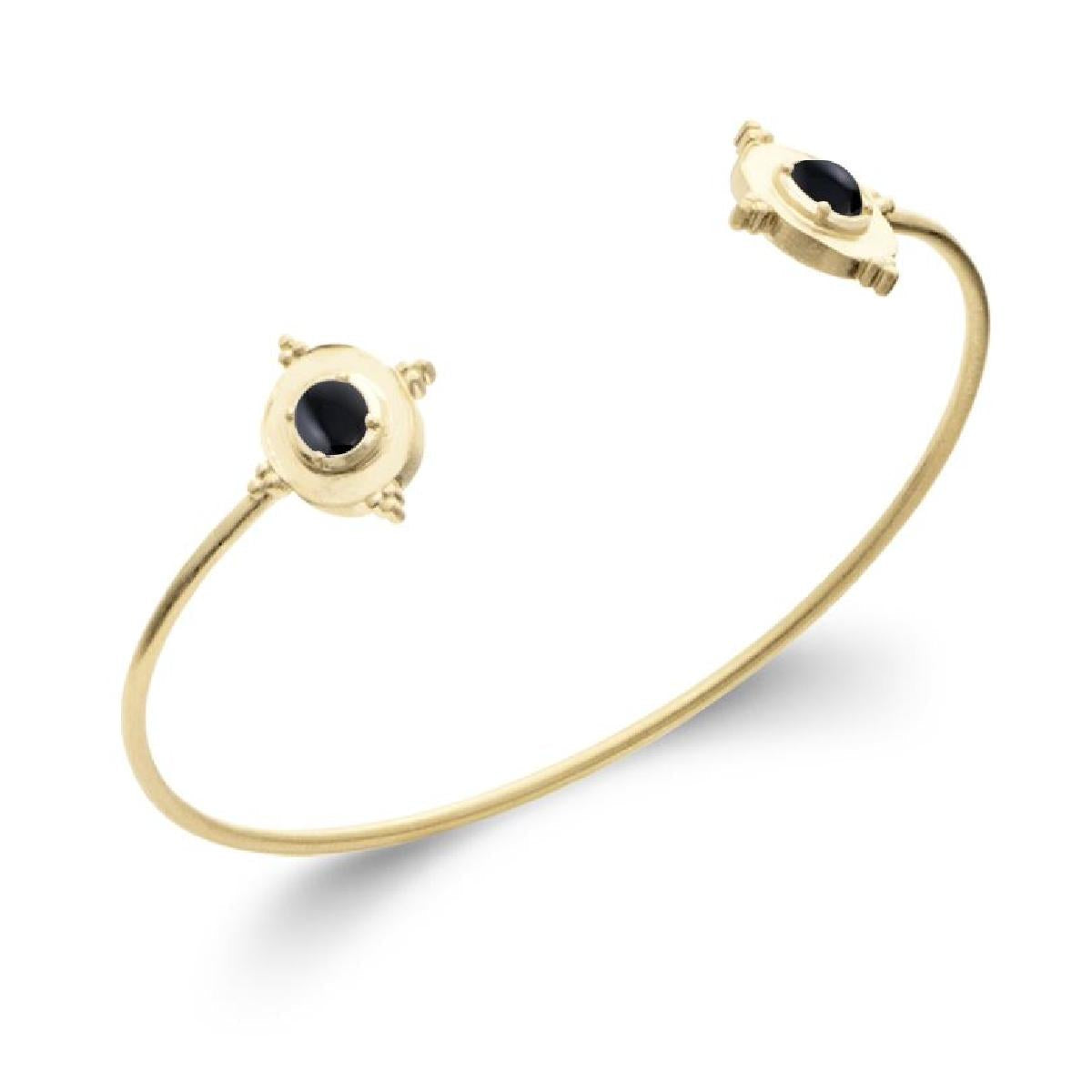 Bracelet Jonc Agathe – Or Jaune 18 Carats Plaqué Trois Microns D'Épaisseur Longueur Standard