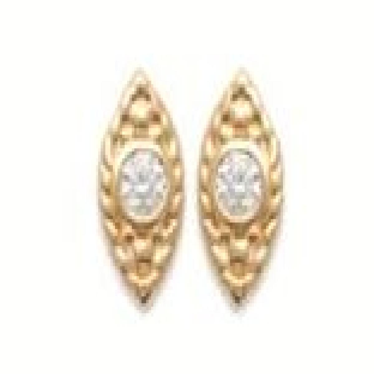 Boucles D'Oreilles Boutons Pierres Blanches Modèle Collection Classique – Zirconium