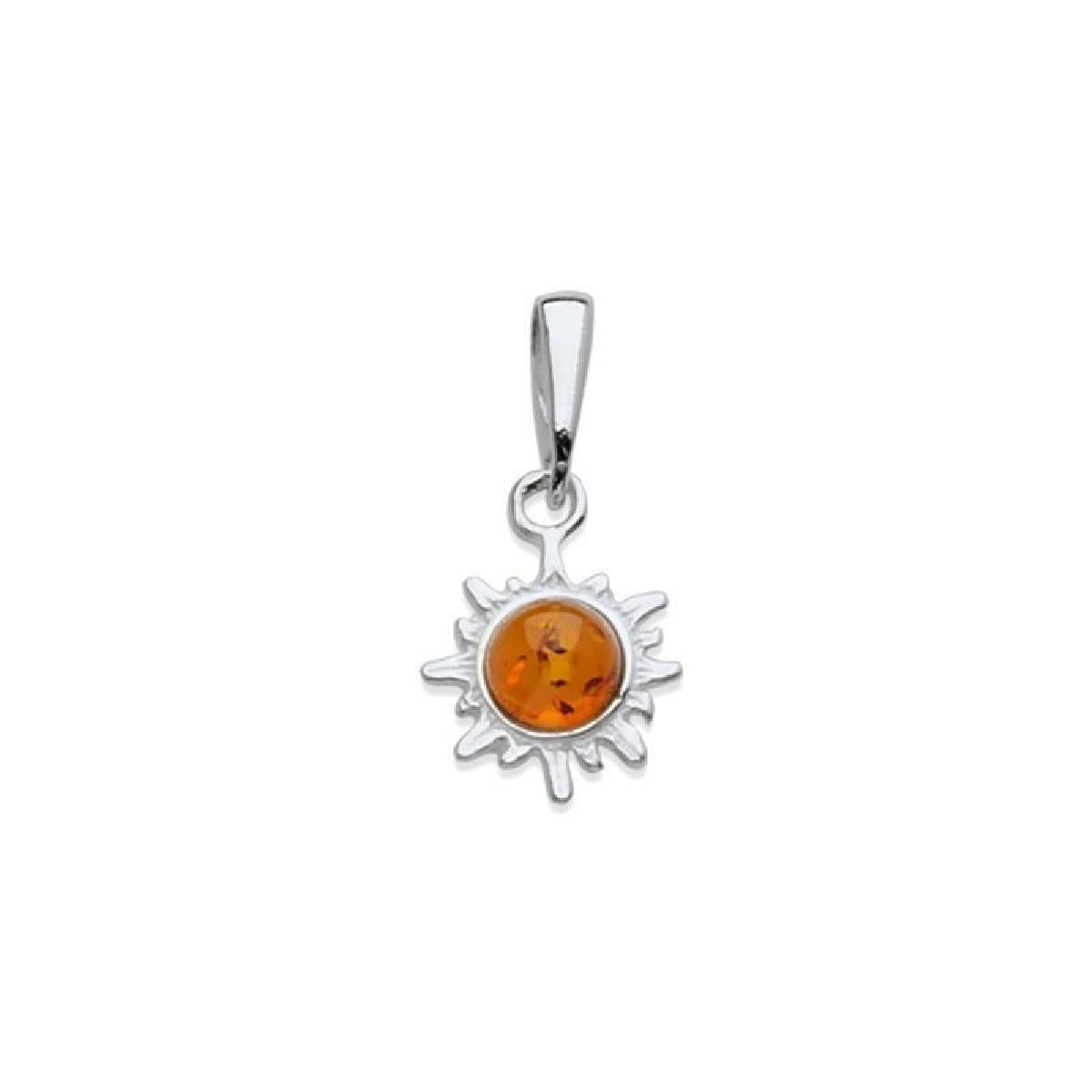 Collier Simple Ambre – Argent 925, Chaîne Fine, Longueur 42 Cm, Réglable Via Nœud Coulissant
