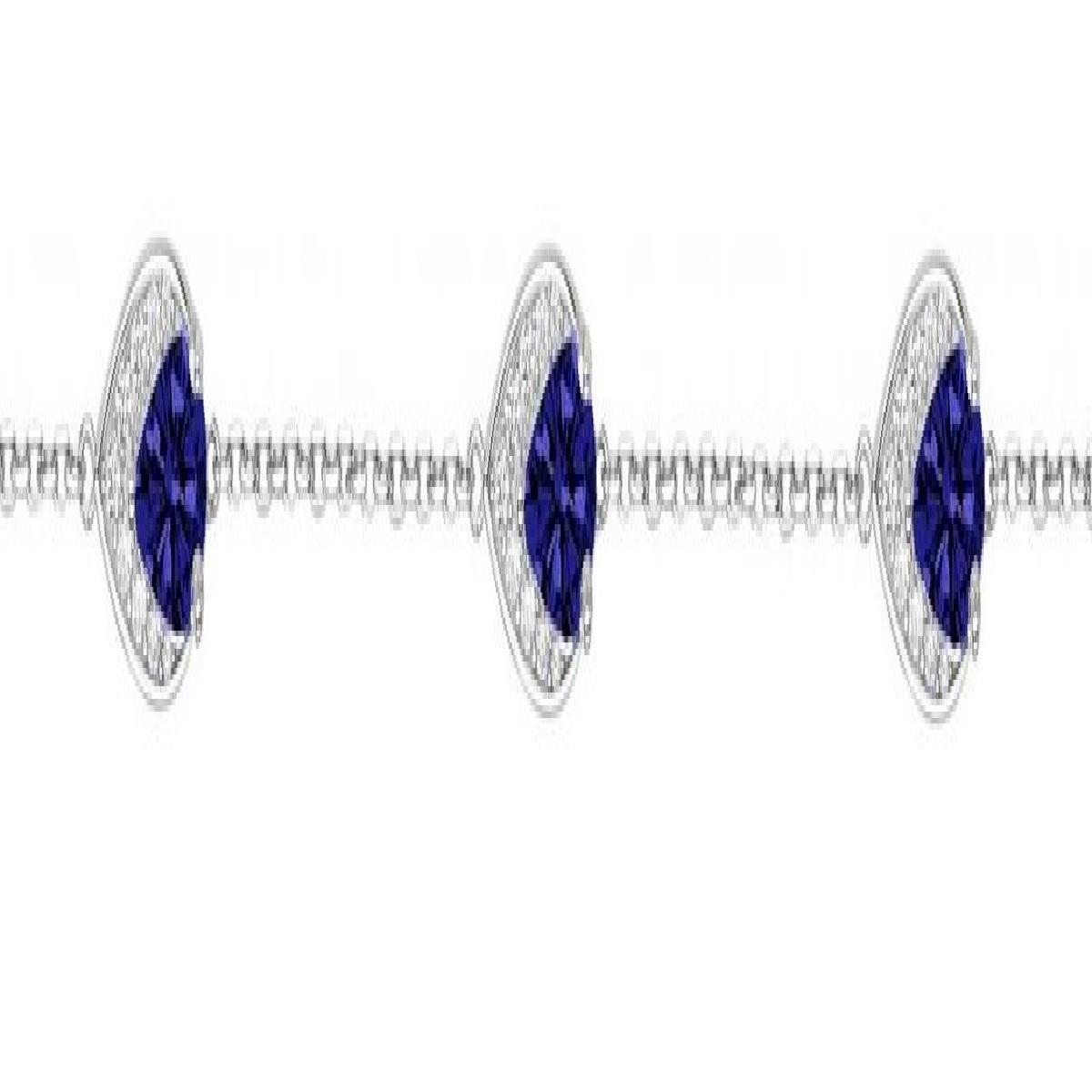 Bracelet Souple – Spinelle Taille Cabochon Sertie Sur Fil Argenté Fin – Argent 925