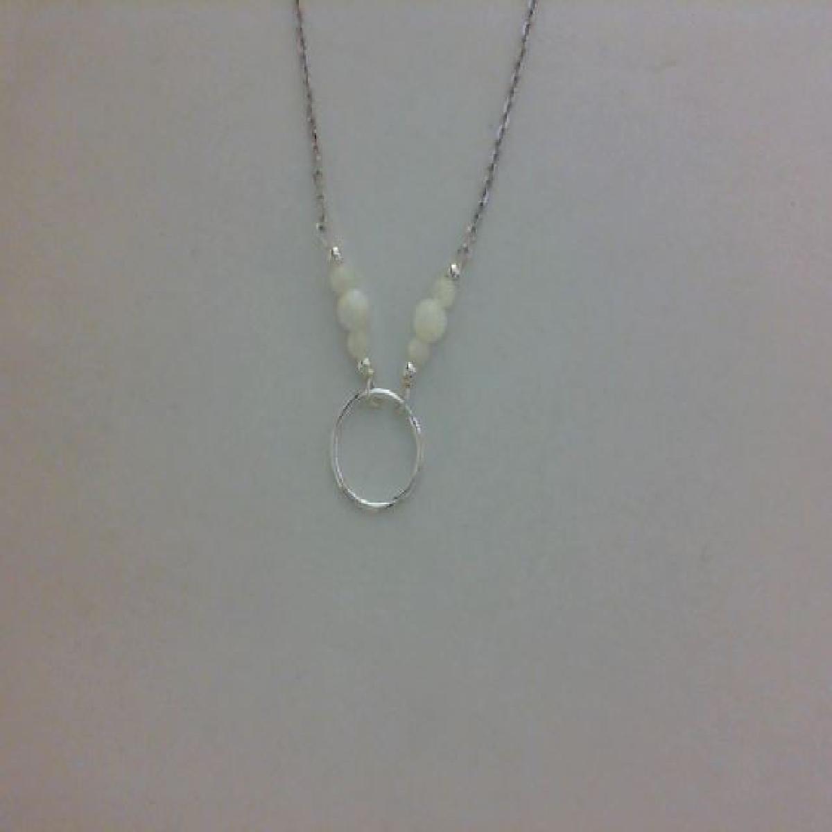 Collier Simple Perles Blanches Nacrées Aloïze Collection Version Modèle Argent 925