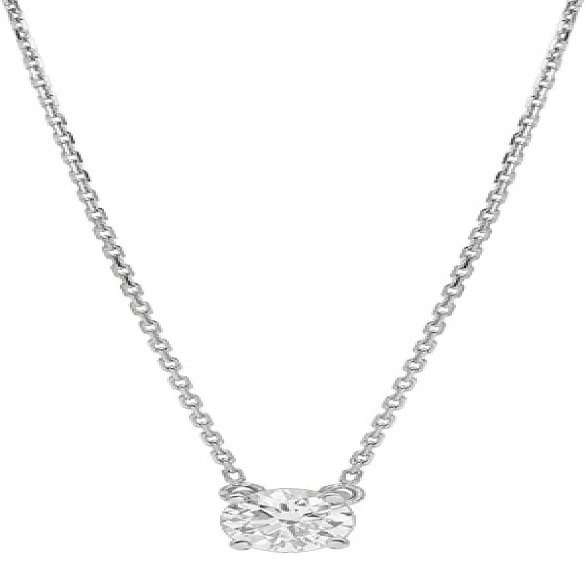 Collier Simple P. Blanches Collection Classique Lignes Élémentaires – Or Jaune 18 Carats