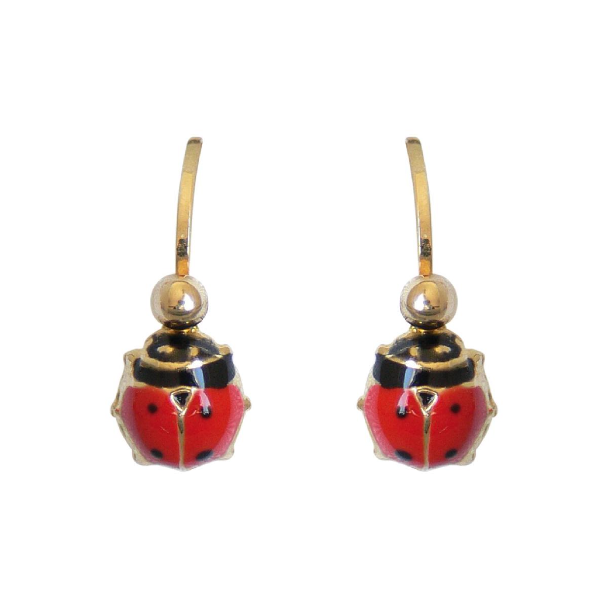 Boucles d'oreilles délicates à puces AU375 – Or jaune 9 carats poli finition miroir