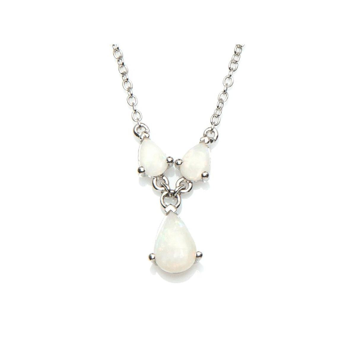 Collier Simple Opale Blanche ALOÏZE Collection Classique Édition Limitée – Argent 925