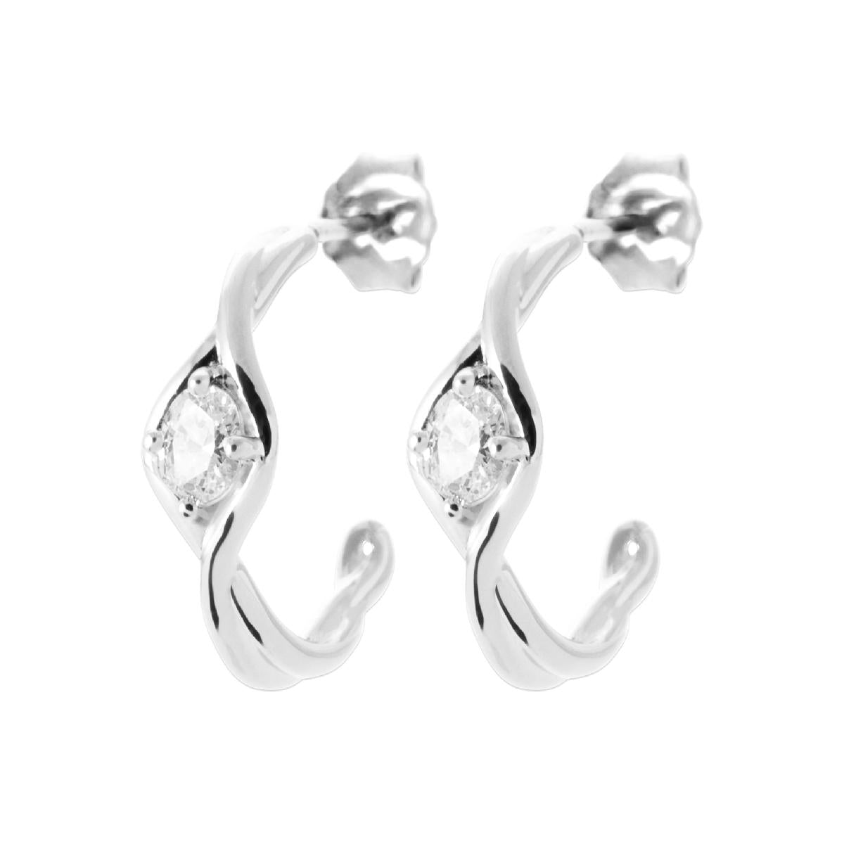 Créole D'Oreille Dormante PAM P Blanc Version Classique Finition Polie Argent 925