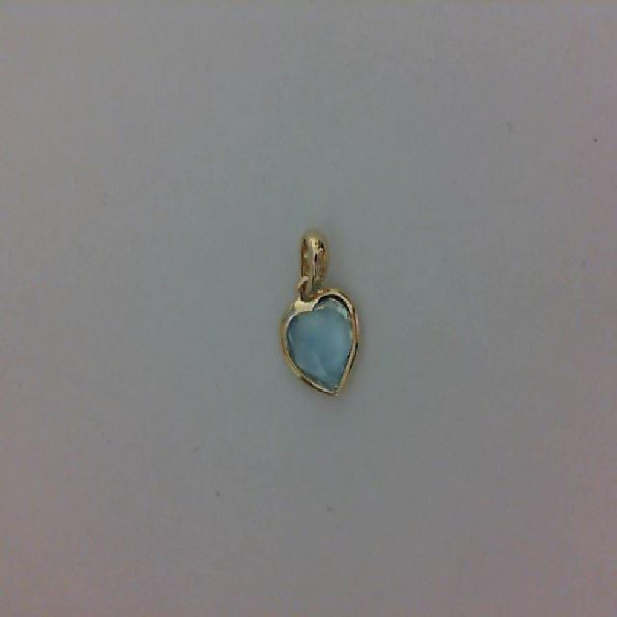 Pendentifs Cœur Topaze Bleue 5x7 Mm Sertie Clos Modèle Classique – Or Jaune 18 Carats