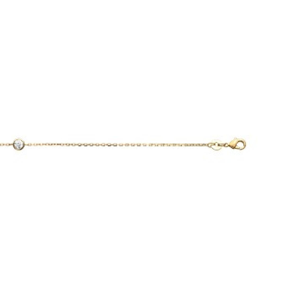 Bracelet Gourmette Maillons Rectangulaires Lisses Longueur Standard Diamètre 6 Mm – Zirconium