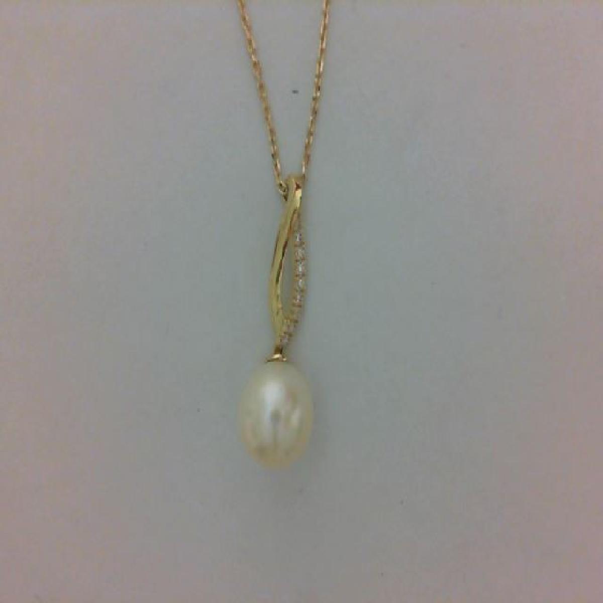 Collier Simple P Blanches ALOÏZE Edition Longue Réglable Référence – Or 750 et Zirconium
