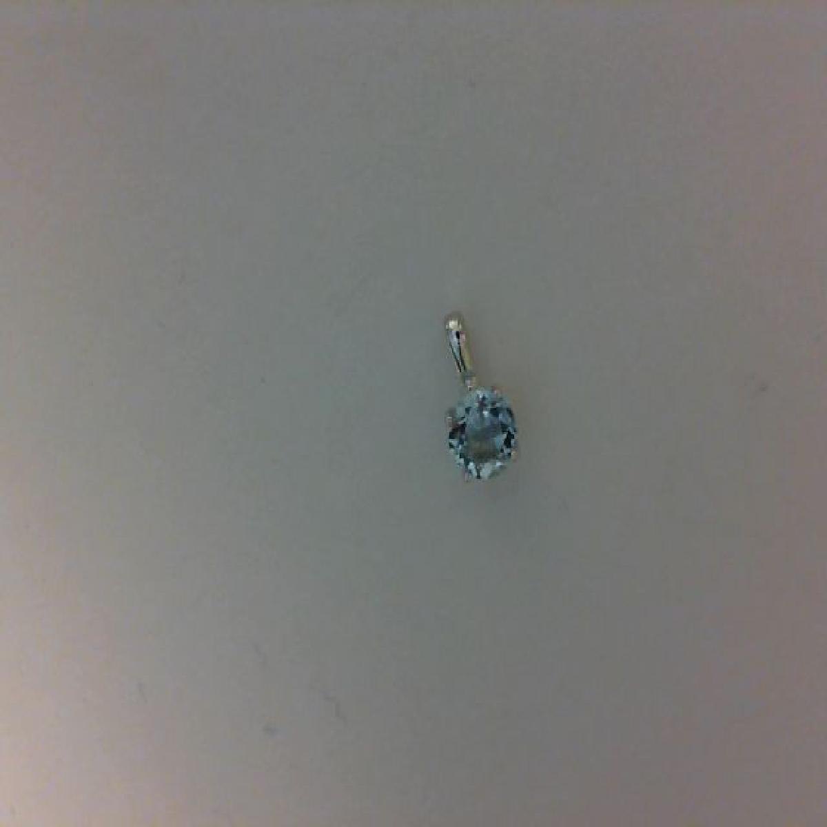 Pendentifs P.Couleur Solitaire Or 18 Carats Topaze Bleue Taille 6 Mm Pour Collier Ou Sautoir