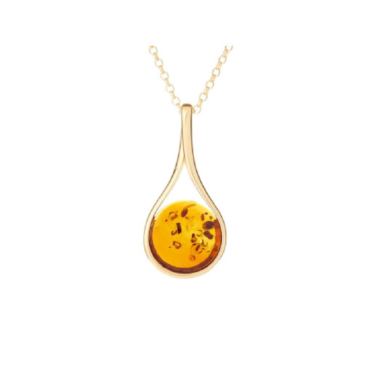 Collier Simple Ambre Naturelle et Maillons Délicats Chaînettes Fines – Argent 925