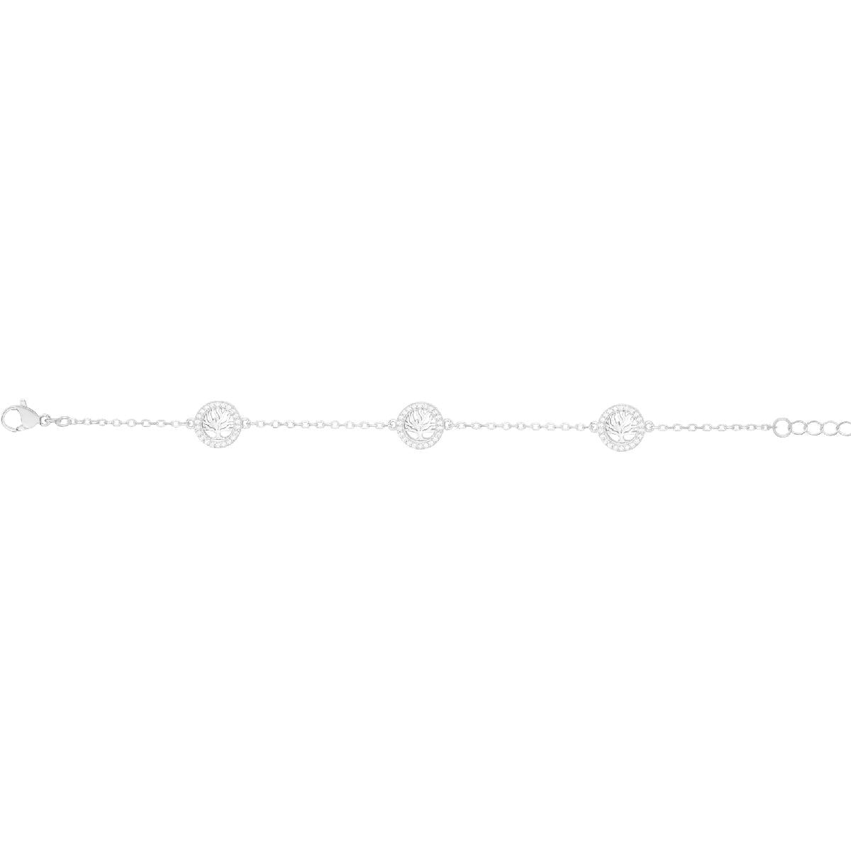 Bracelet Simple P. Blanches Prestige Pure Serti Charnières – Argent 925 et Zirconium
