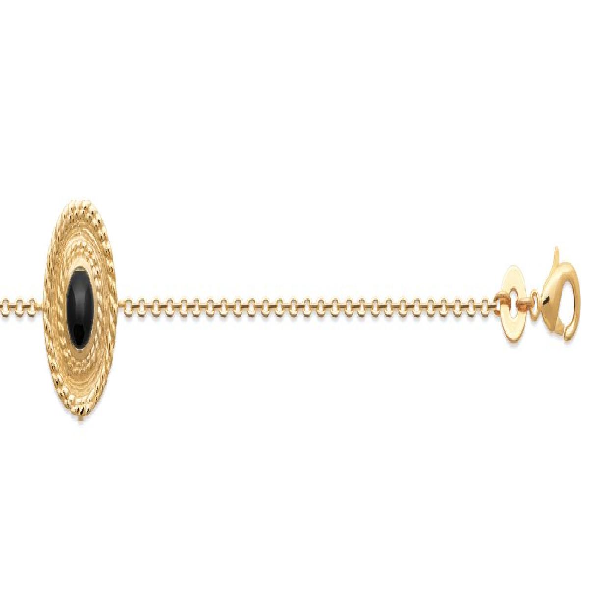 Bracelet Agathe – Plaqué Or Jaune 750/1000 Longueur 18 cm Anneau Intermédiaire à 16 cm
