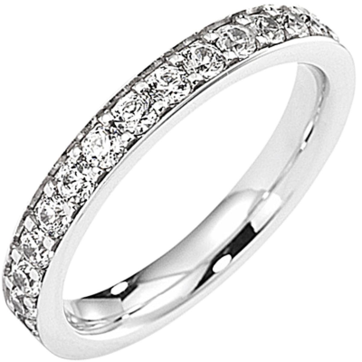 Alliances Tour Complet Diamant Brillant Taille Traditionnelle - Or Jaune 18 Carats