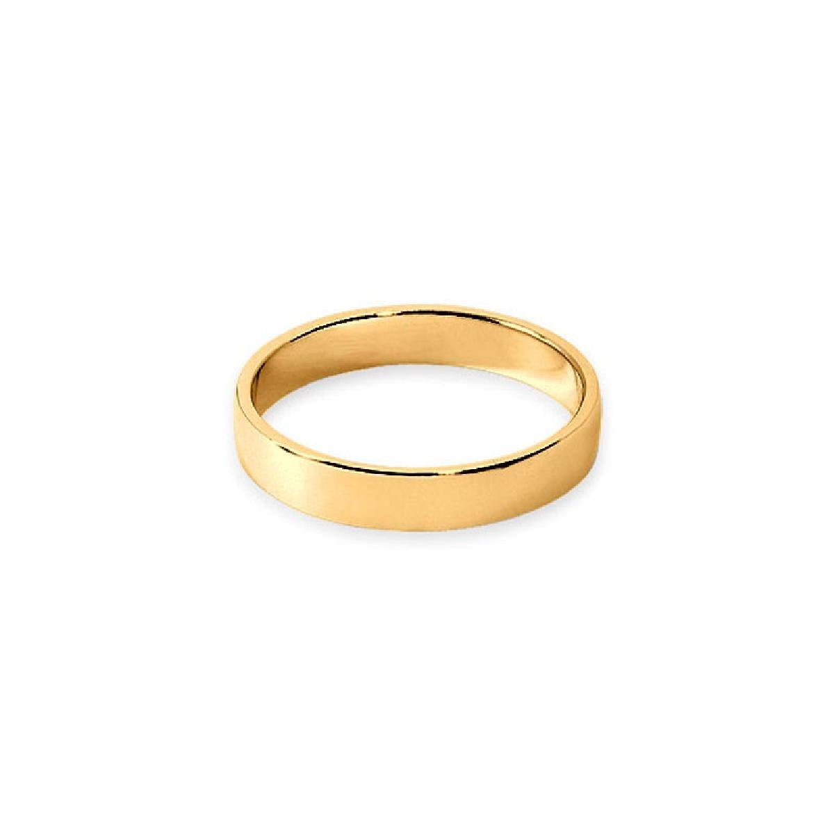 Alliances De Mariage Lisses Traditionnelles AU750 – Or Jaune 18 Carats