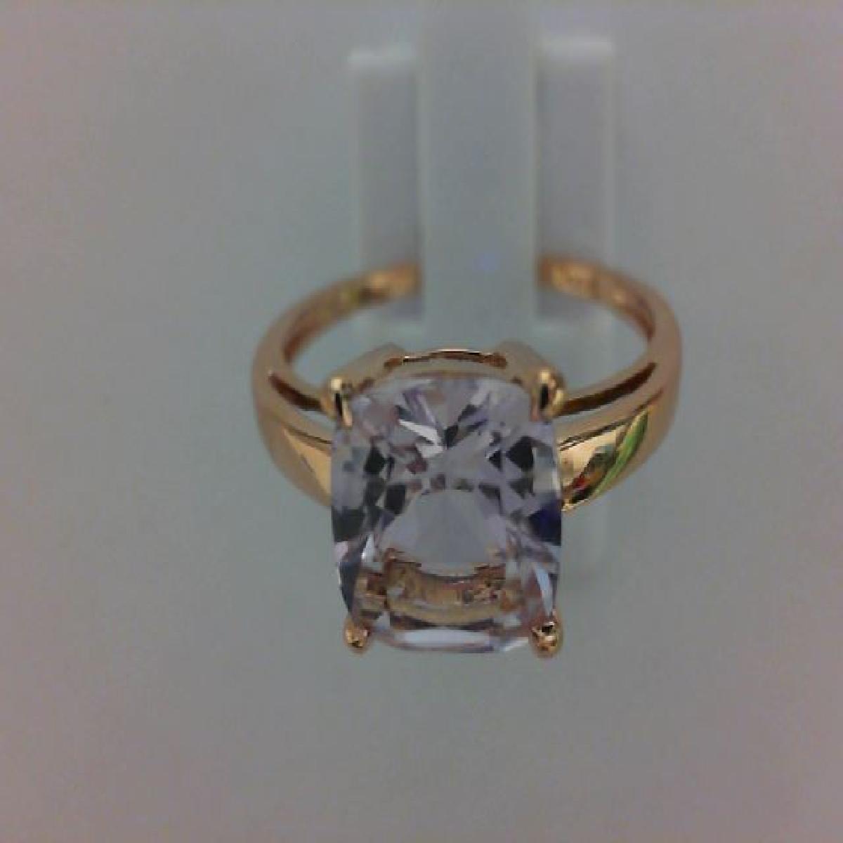 Bague Solitaire À Pierre De Couleur Améthyste Facettée Polie – Or 18 Carats Jaune