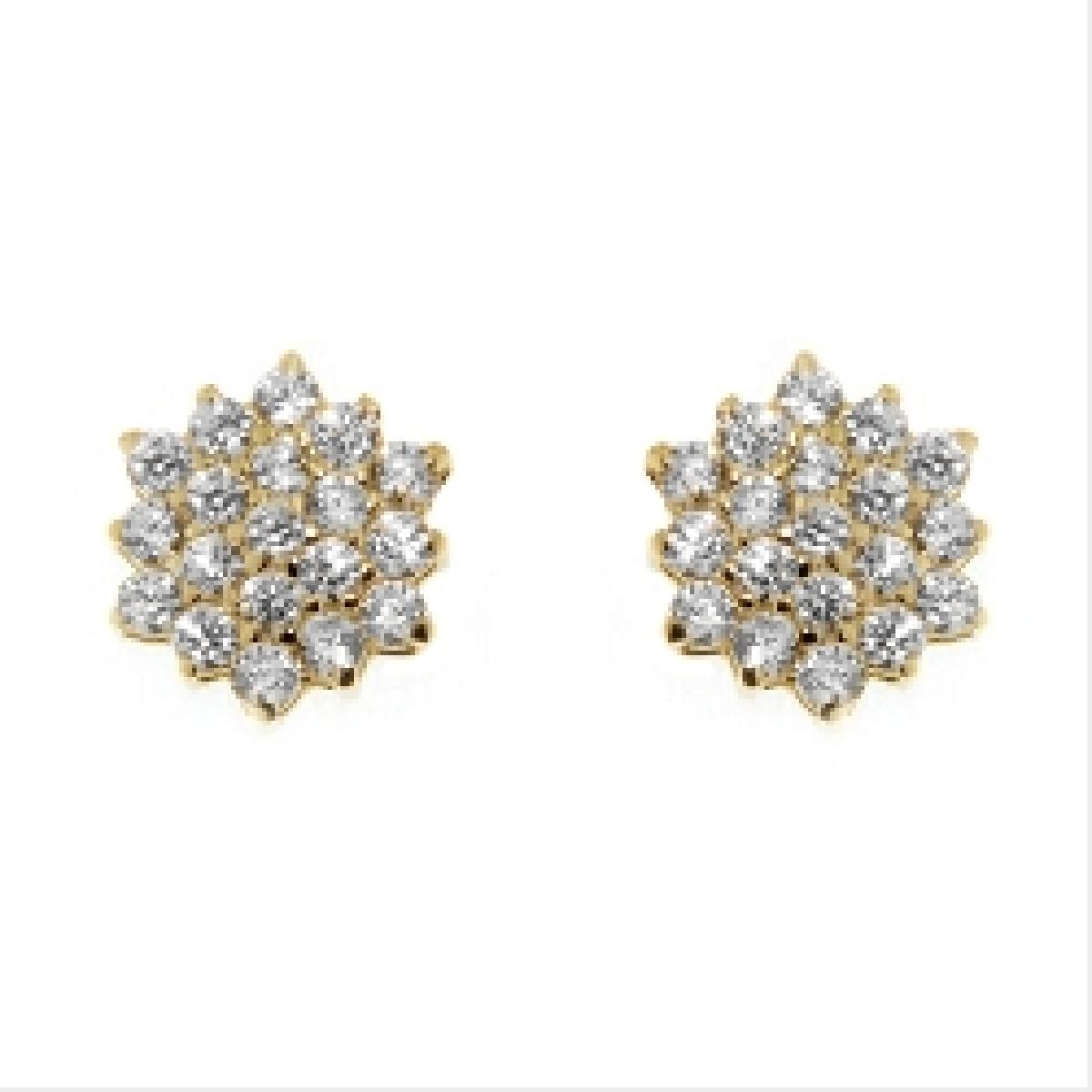 Boutons d'oreille à pierres blanches pour oreilles sensibles hypoallergéniques – AU375 – Zirconium