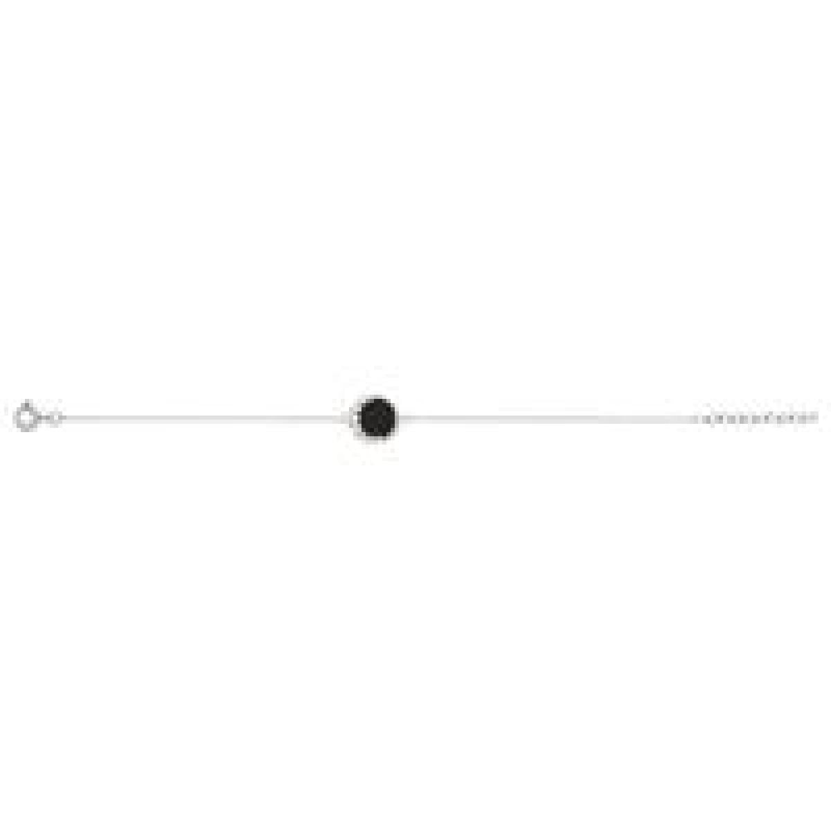 Bracelet Simple P.COULEUR Onyx Longueur Réglable 17 Cm Modèle ALOÏZE Qualité Argent 925