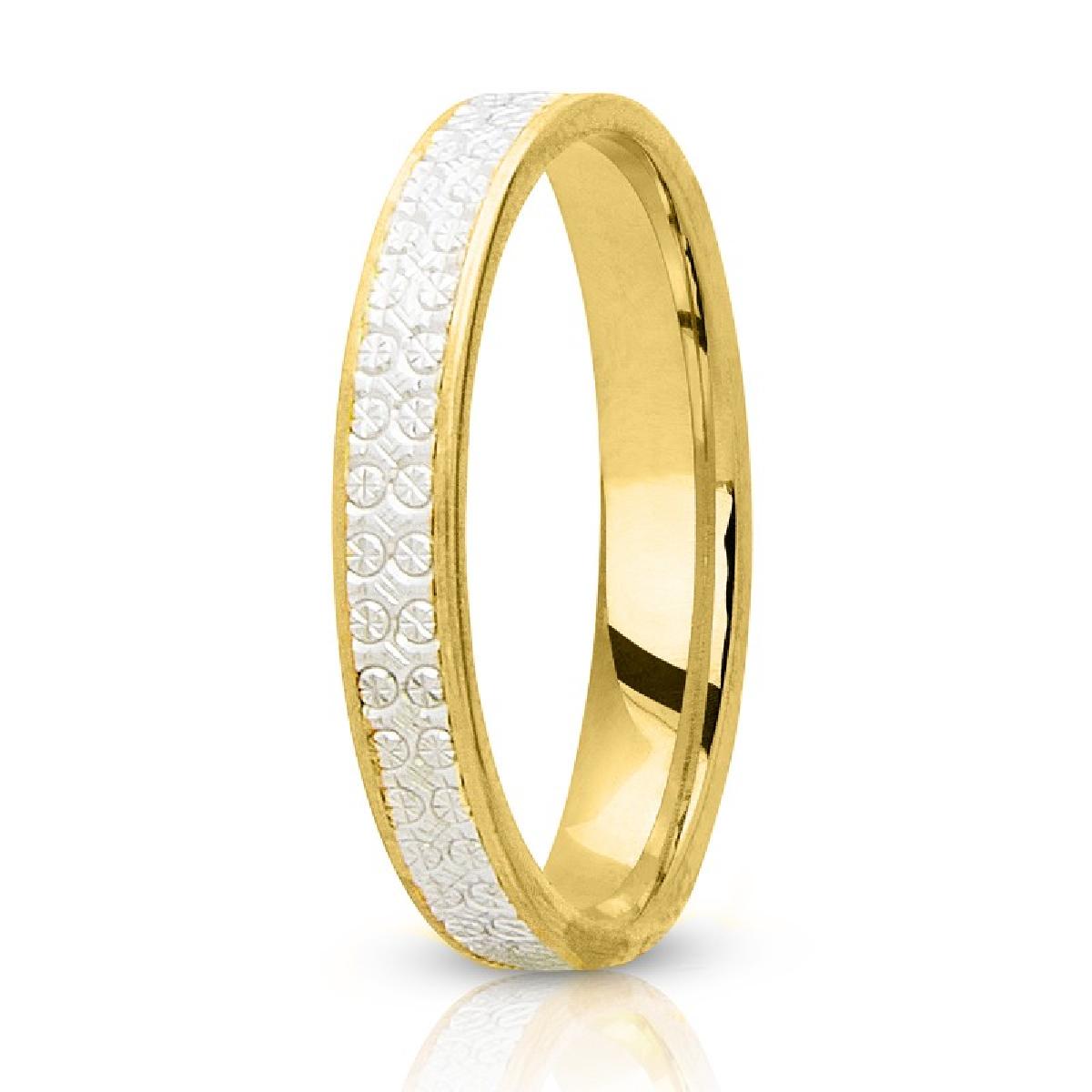 Alliances à Motifs Gravés et Texturés Finement Conçues en Or Jaune 18 Carats Poli Miroir