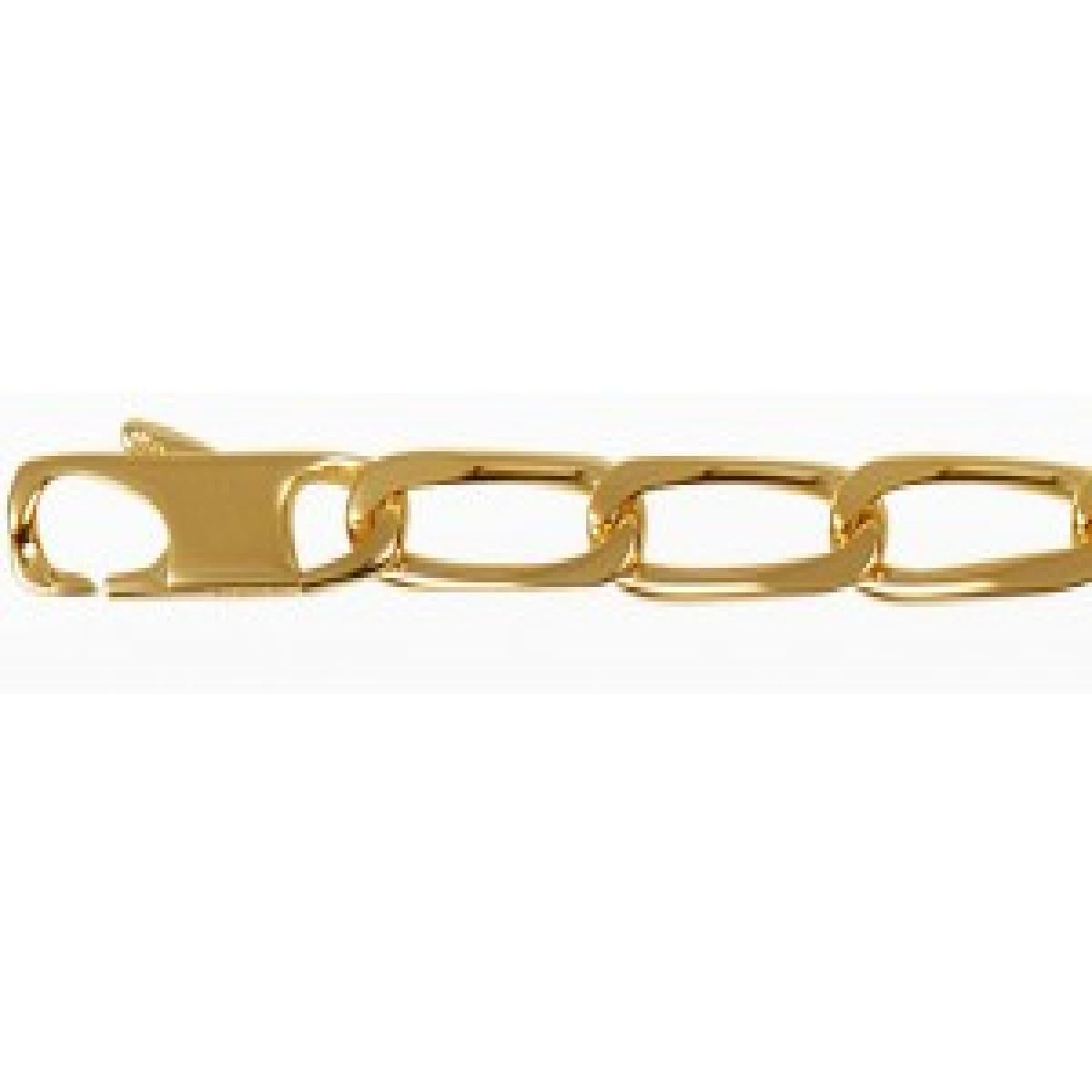 Bracelet Chaîne Fine Gravée Géométrie Moderne Finition Satin Collection ALOÏZE Or jaune 18 carats