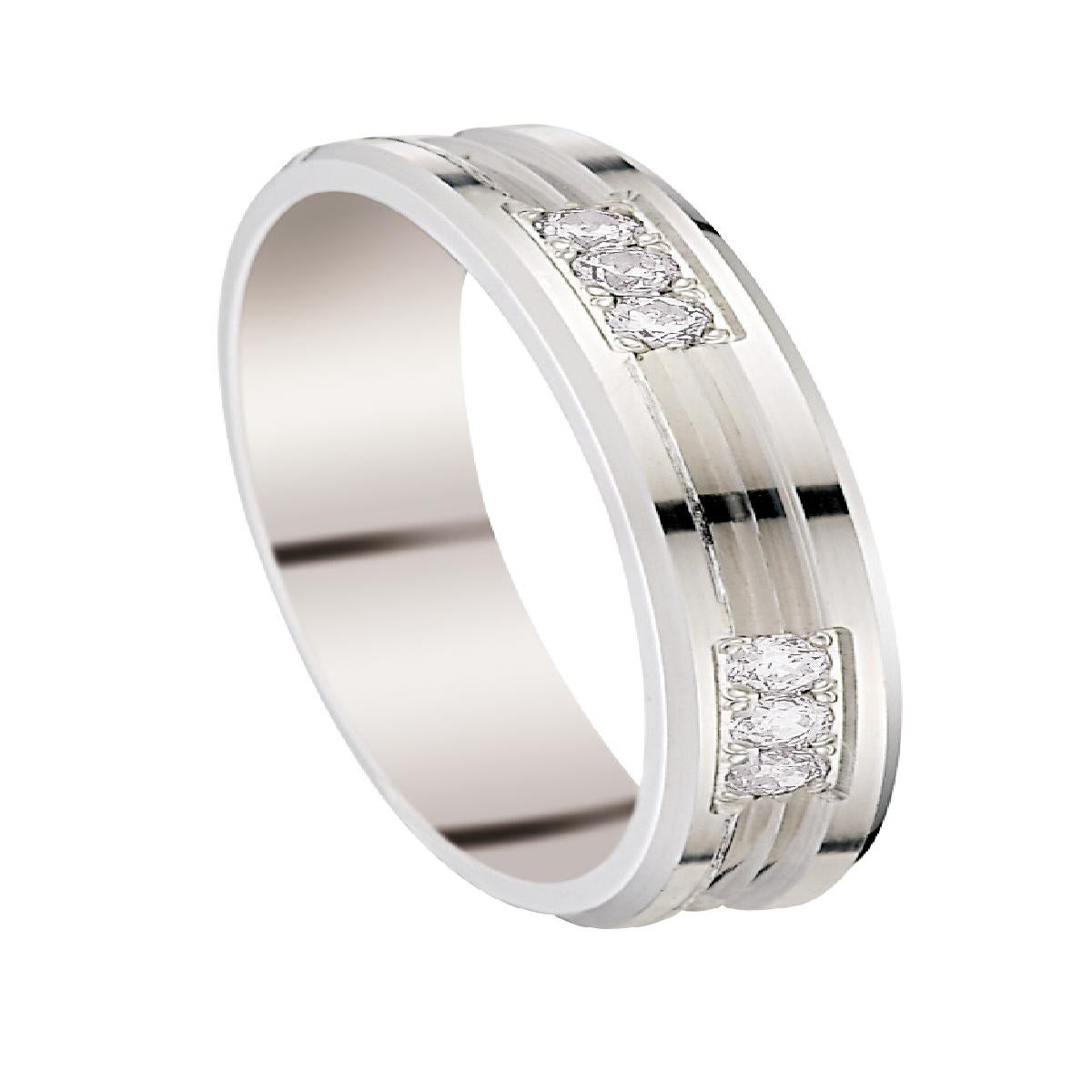 Bague AU750 Diamant Taille Brillant Pavé Central 0,50 Ct Sertie – Or Jaune 18 Carats