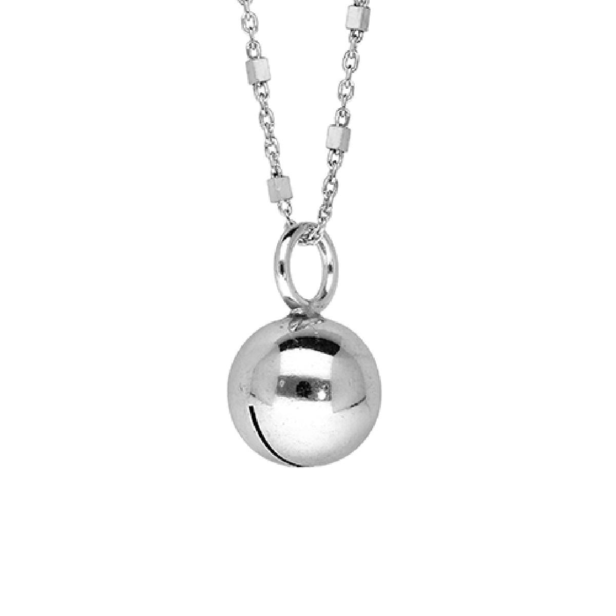 Collier Bola de Grossesse Chaîne Longue Délicate Fine AG925 – Argent Rhodié 925/1000