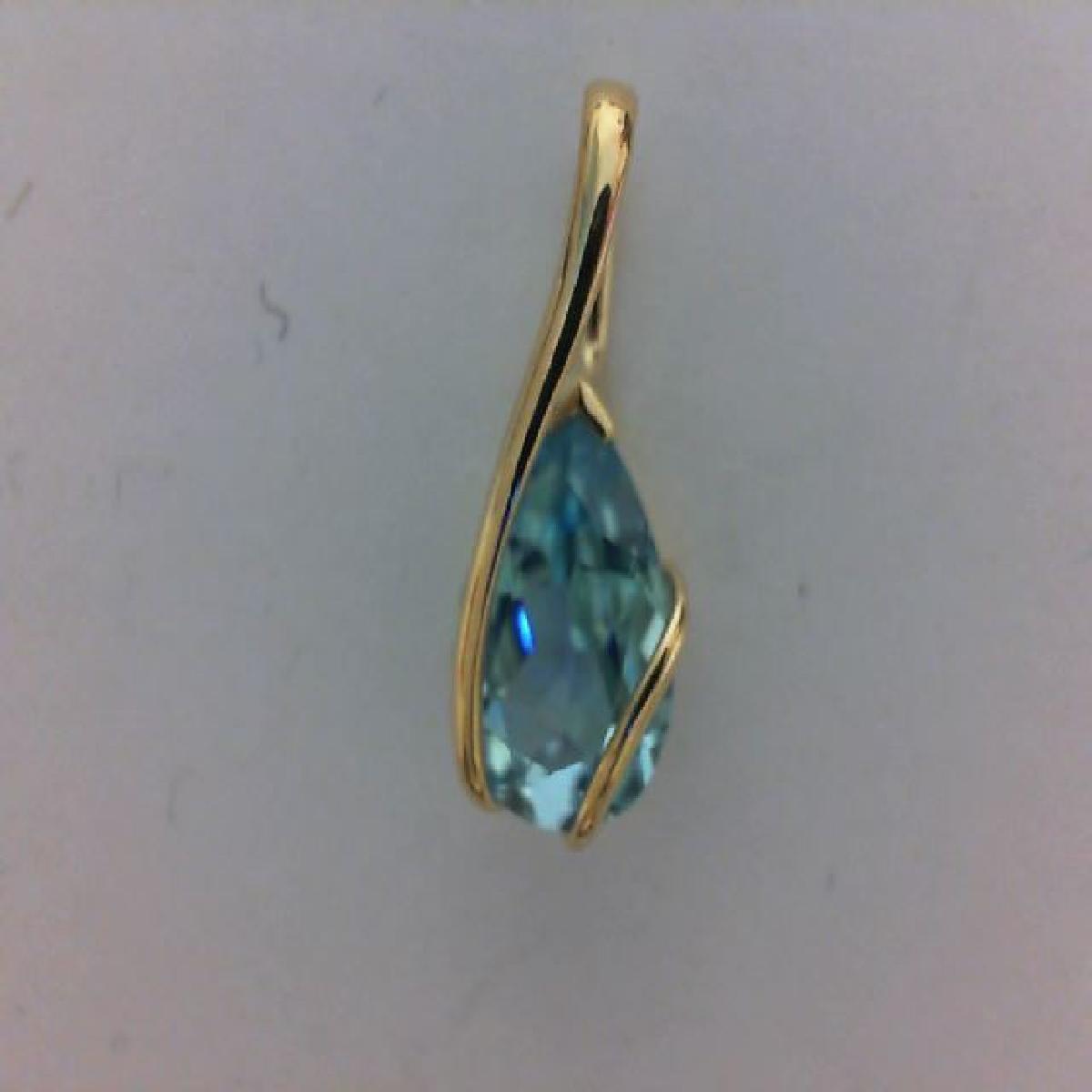 Pendentifs Couleur Solitaire Topaze Bleue – Or Jaune 18 Carats, Serti En Griffes