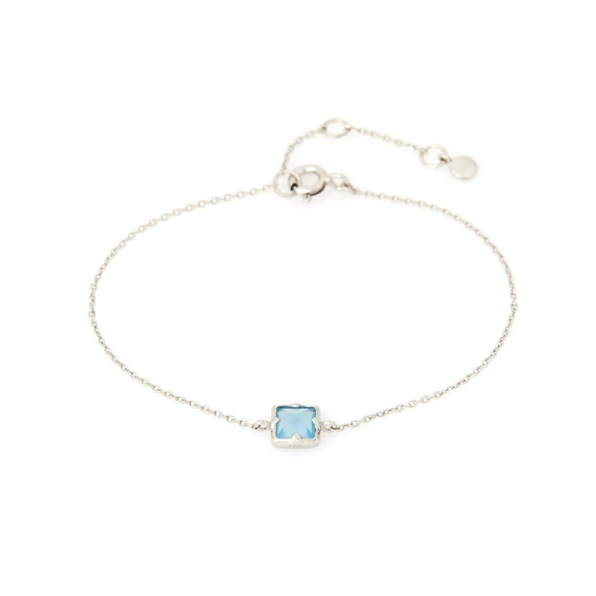 Bracelet Souple Calcedoine Argent 925 Maille Simple Fermoir Mousqueton Pour Poignet